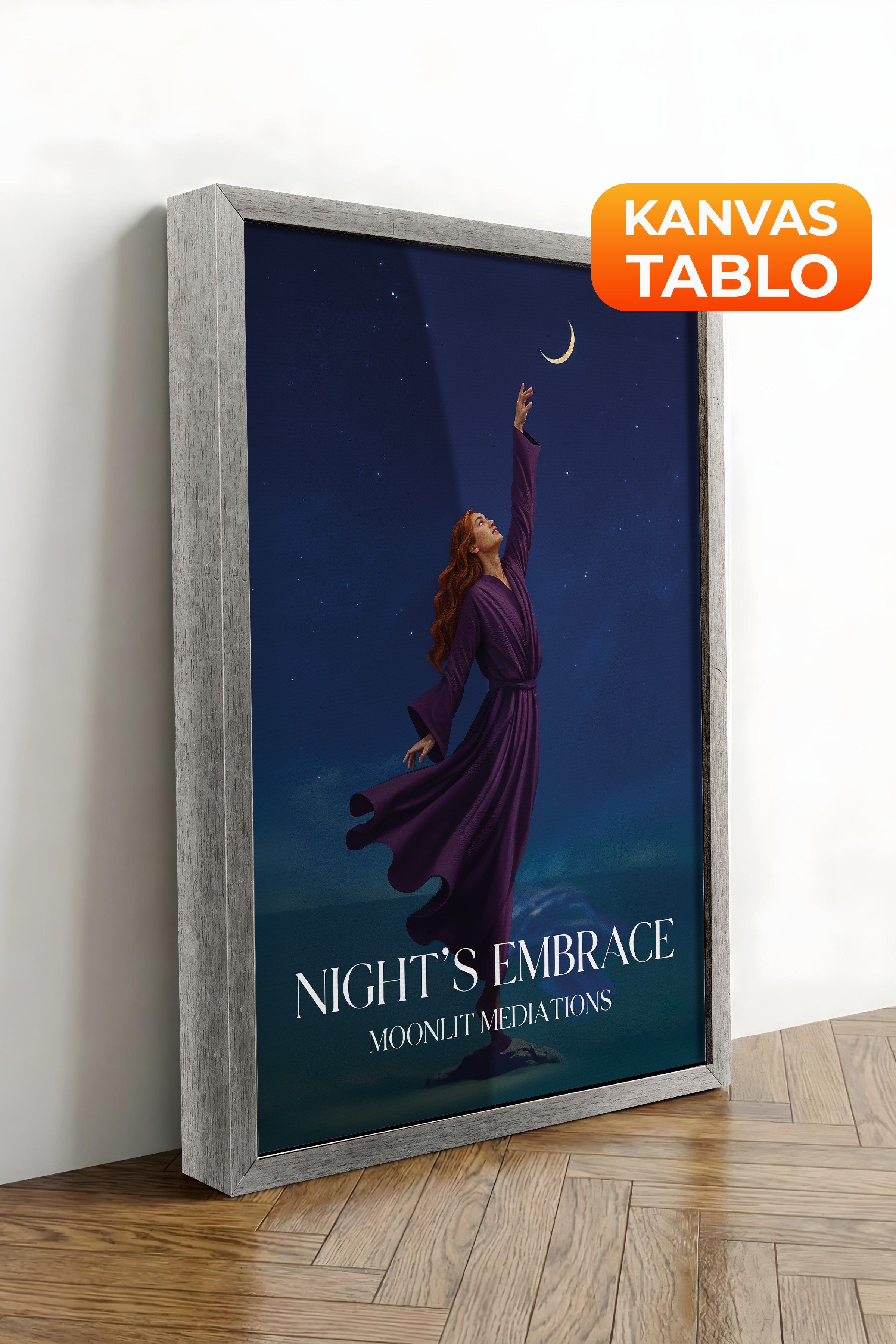 Duvar Tablosu, Lüks Gümüş Çerçeveli Kanvas Tablo, Ritüel Serisi, Maximalist Tablo, NO:115201