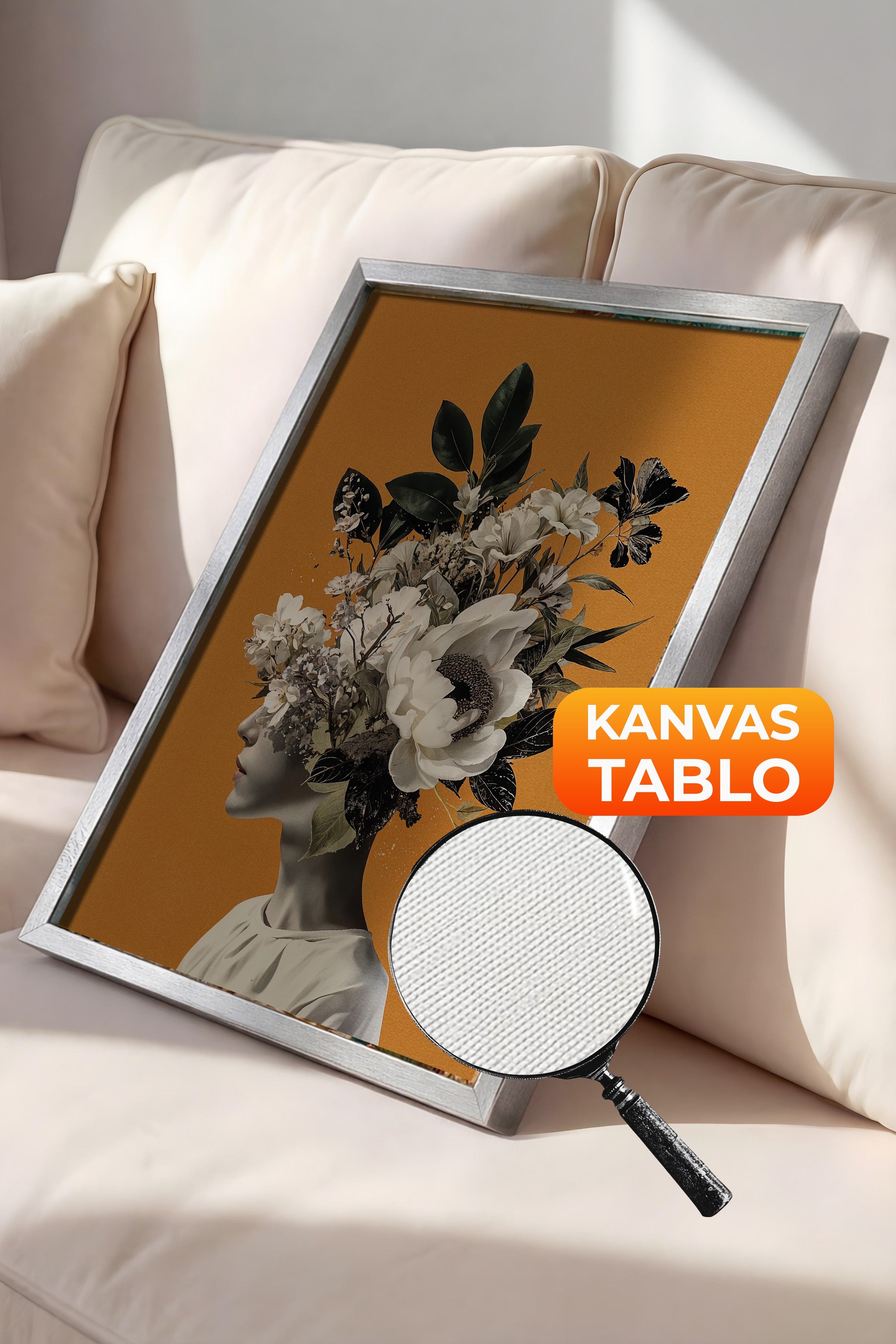 Duvar Tablosu, Lüks Gümüş Çerçeveli Kanvas Tablo, Ritüel Serisi, NO:115226