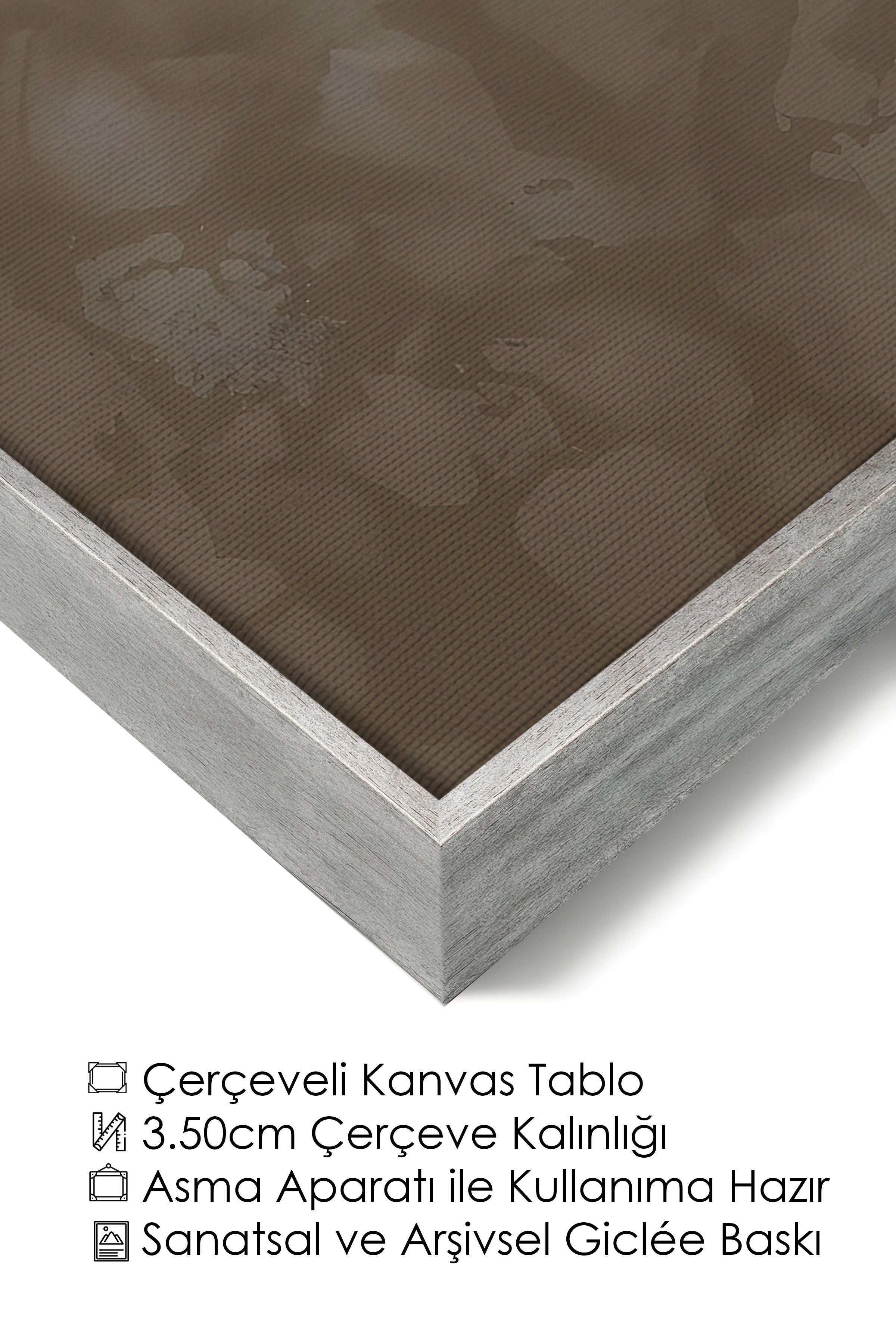 Duvar Tablosu, Lüks Gümüş Çerçeveli Kanvas Tablo, Ritüel Serisi, Zürafa Tablo, NO:115257