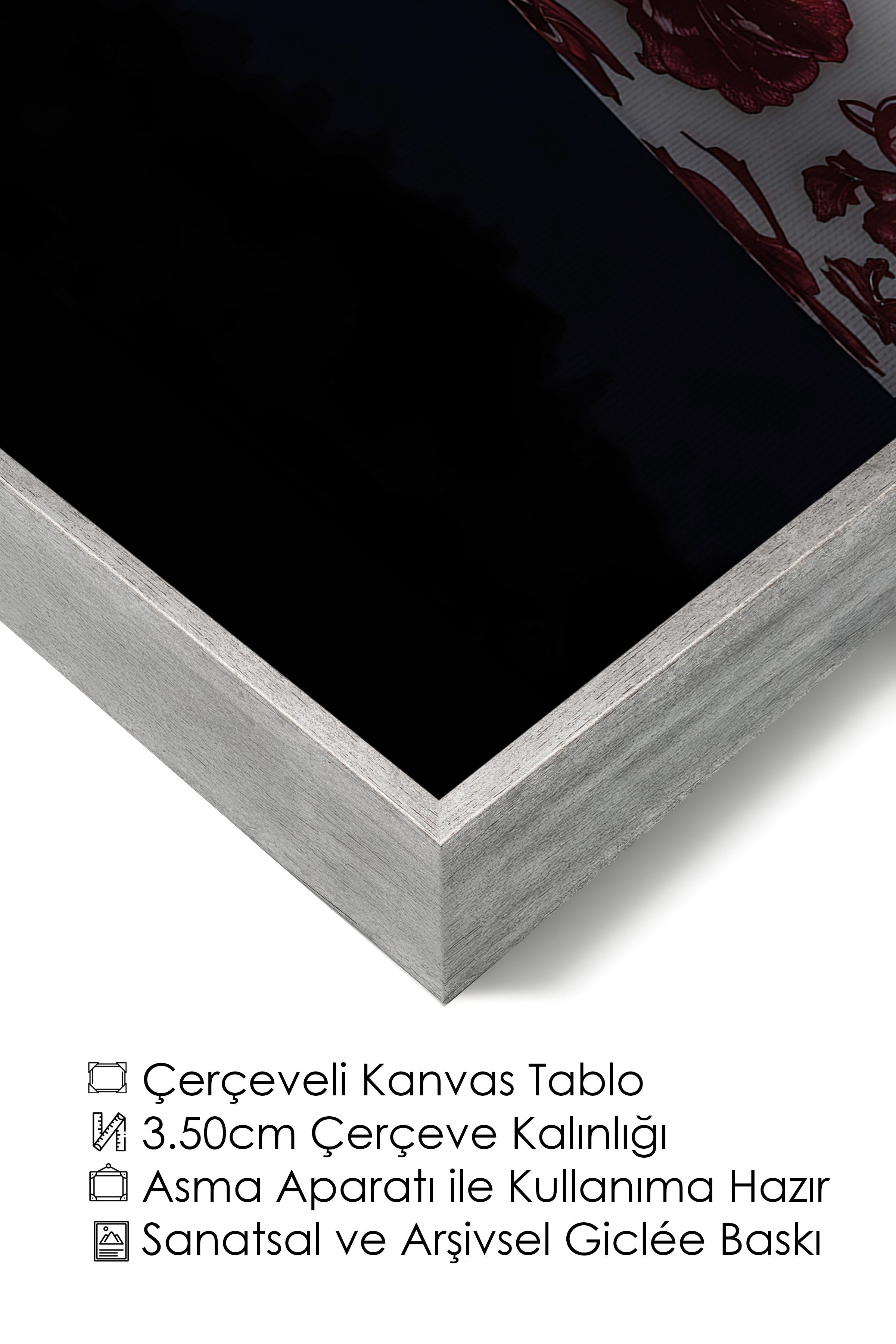 Duvar Tablosu, Lüks Gümüş Çerçeveli Kanvas Tablo, Ritüel Serisi, Zürafa Tablo, NO:115258