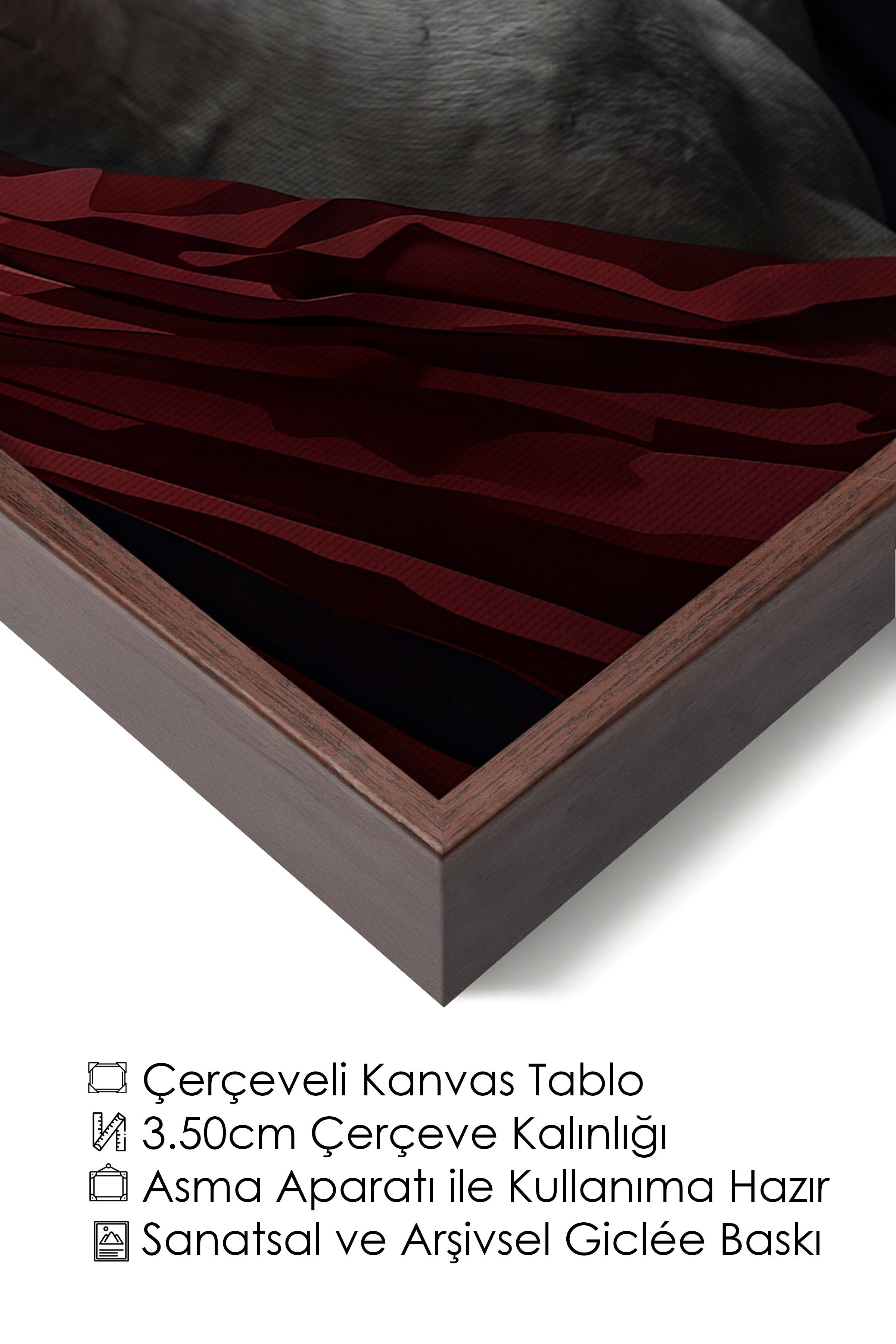 Duvar Tablosu, Lüks Kahverengi Çerçeveli Kanvas Tablo, Ritüel Serisi, At Tablo, NO:115189