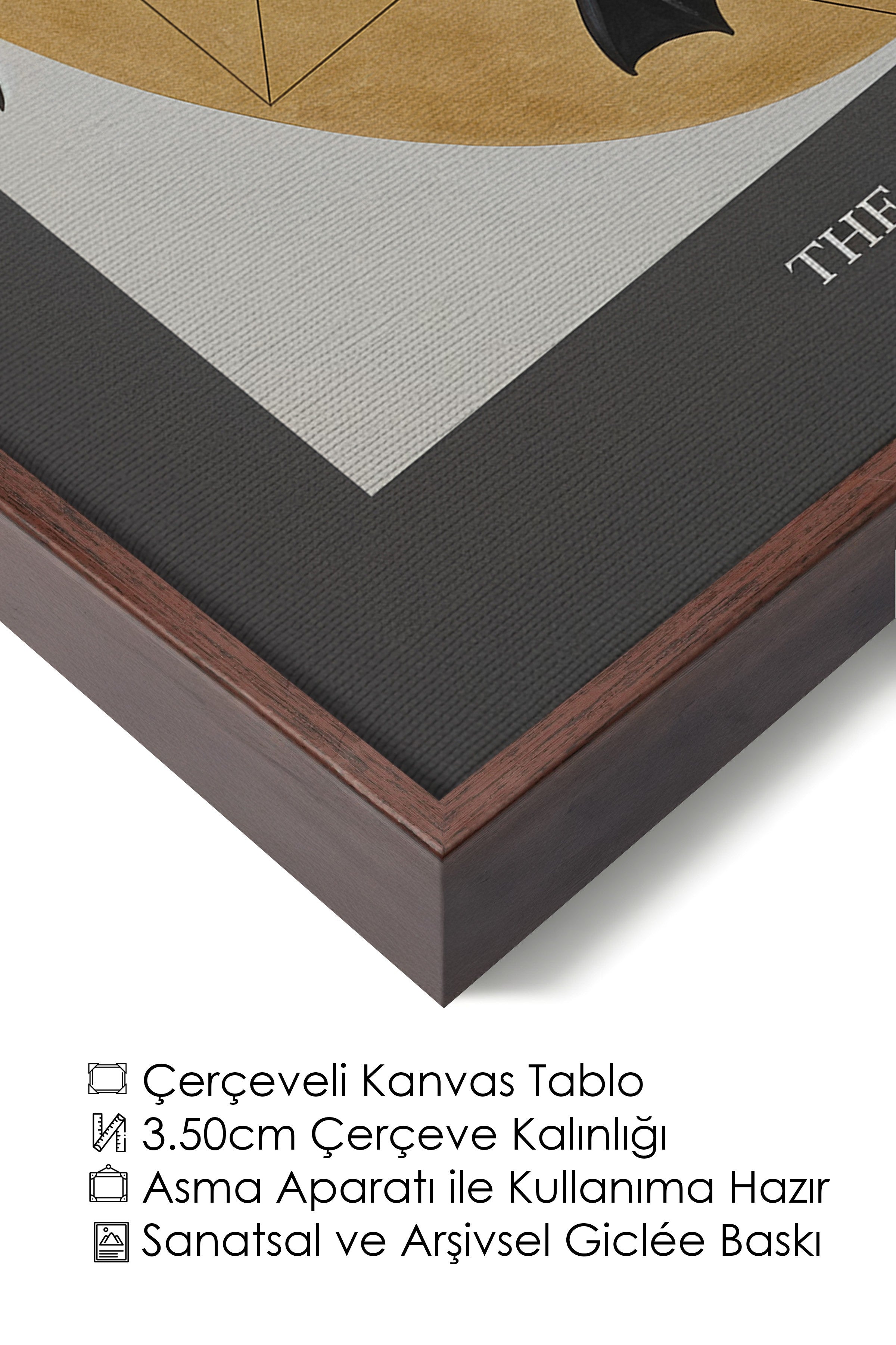 Duvar Tablosu, Lüks Kahverengi Çerçeveli Kanvas Tablo, Ritüel Serisi, Kuş Tablo, NO:115216