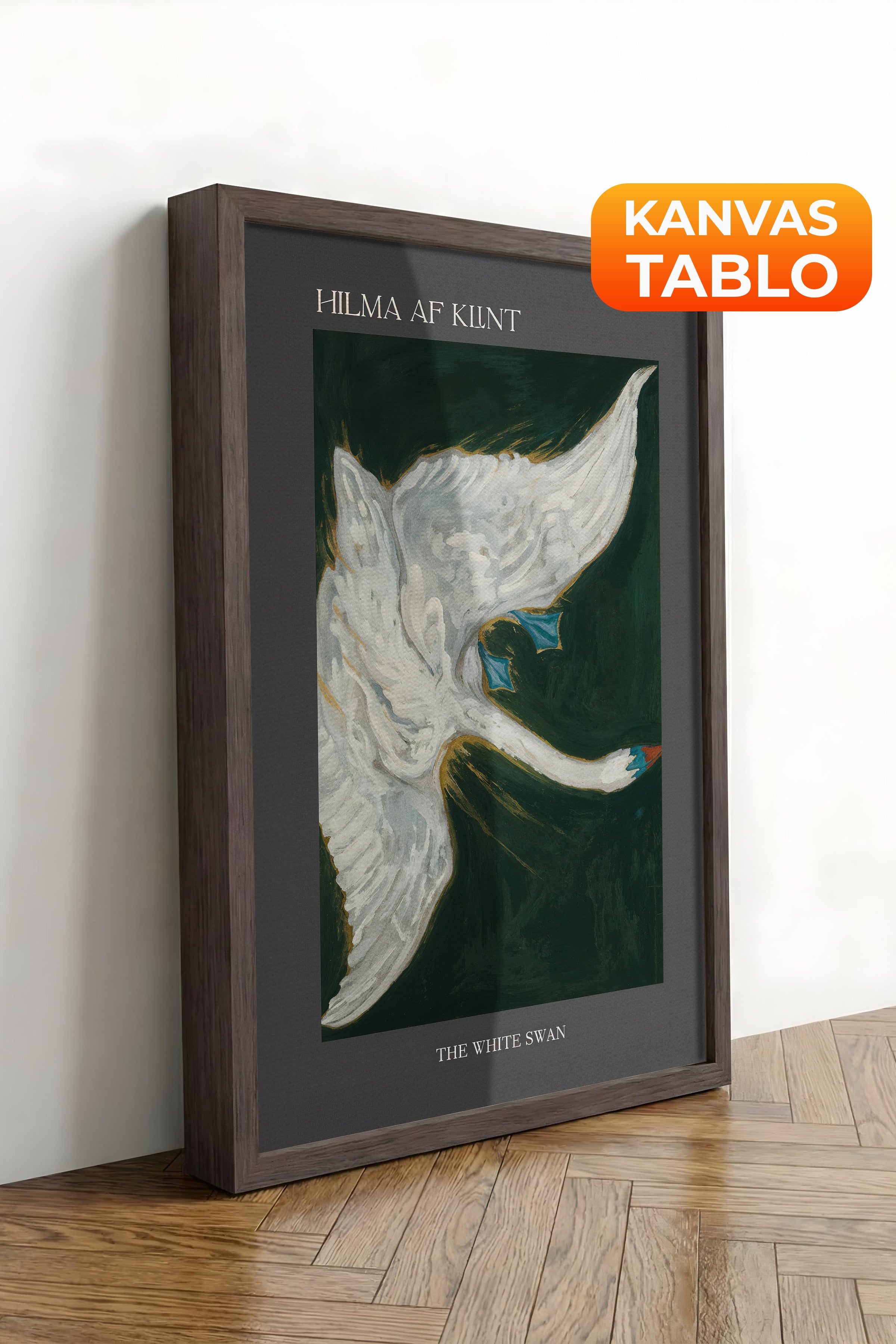 Duvar Tablosu, Lüks Kahverengi Çerçeveli Kanvas Tablo, Ritüel Serisi, Kuş Tablo, NO:115232