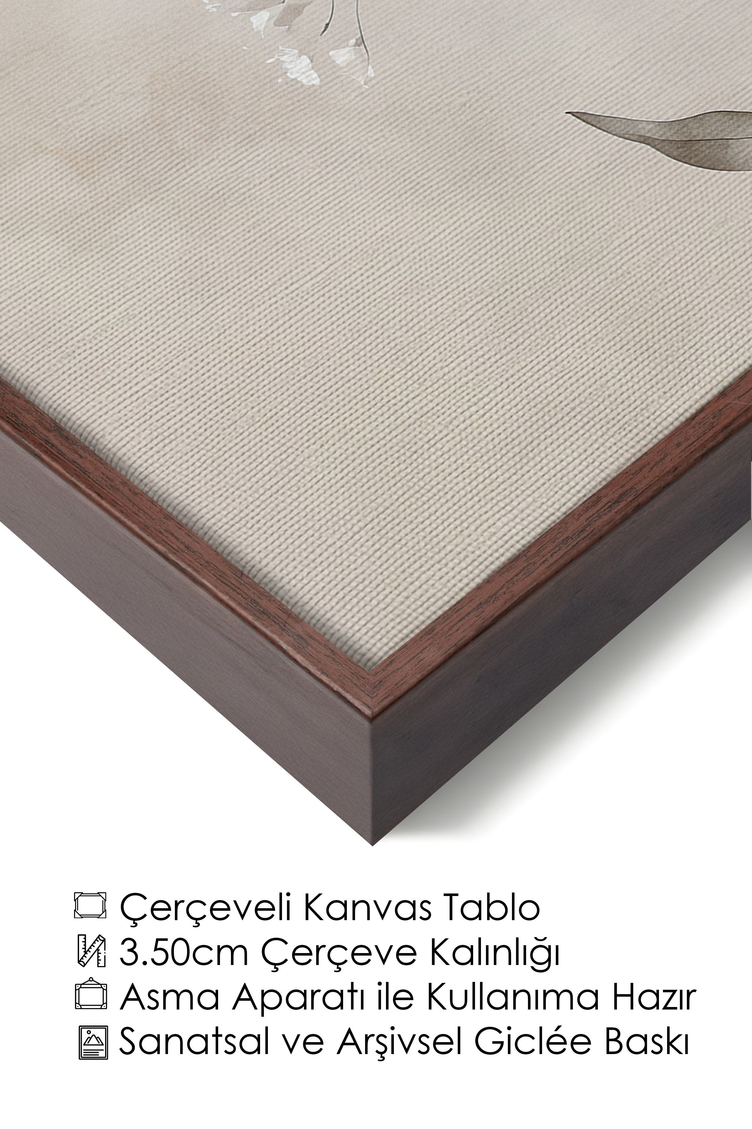 Duvar Tablosu, Lüks Kahverengi Çerçeveli Kanvas Tablo, Ritüel Serisi, Kuş Tablo, NO:115239