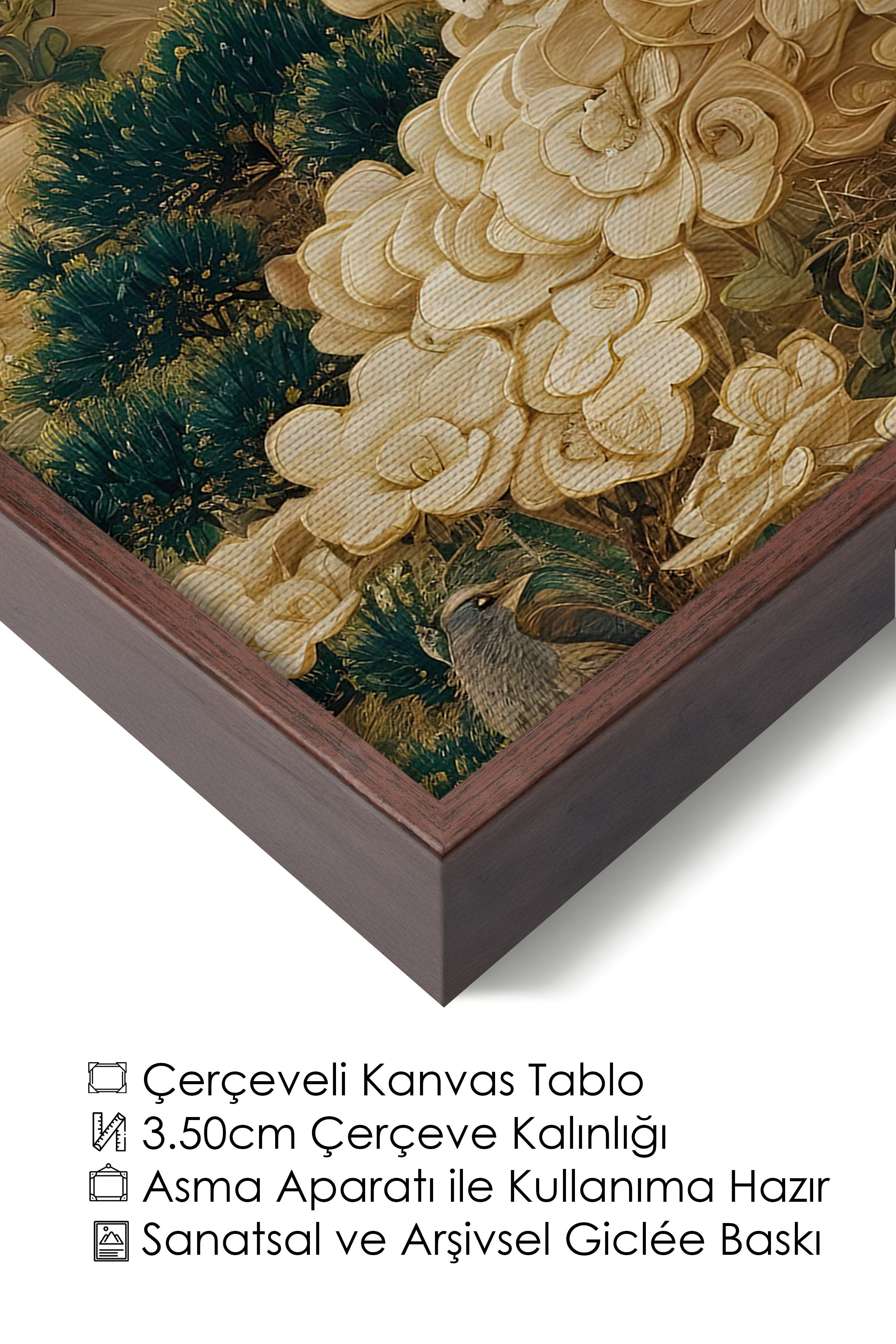 Duvar Tablosu, Lüks Kahverengi Çerçeveli Kanvas Tablo, Ritüel Serisi, Leopar Tablo, NO:115251