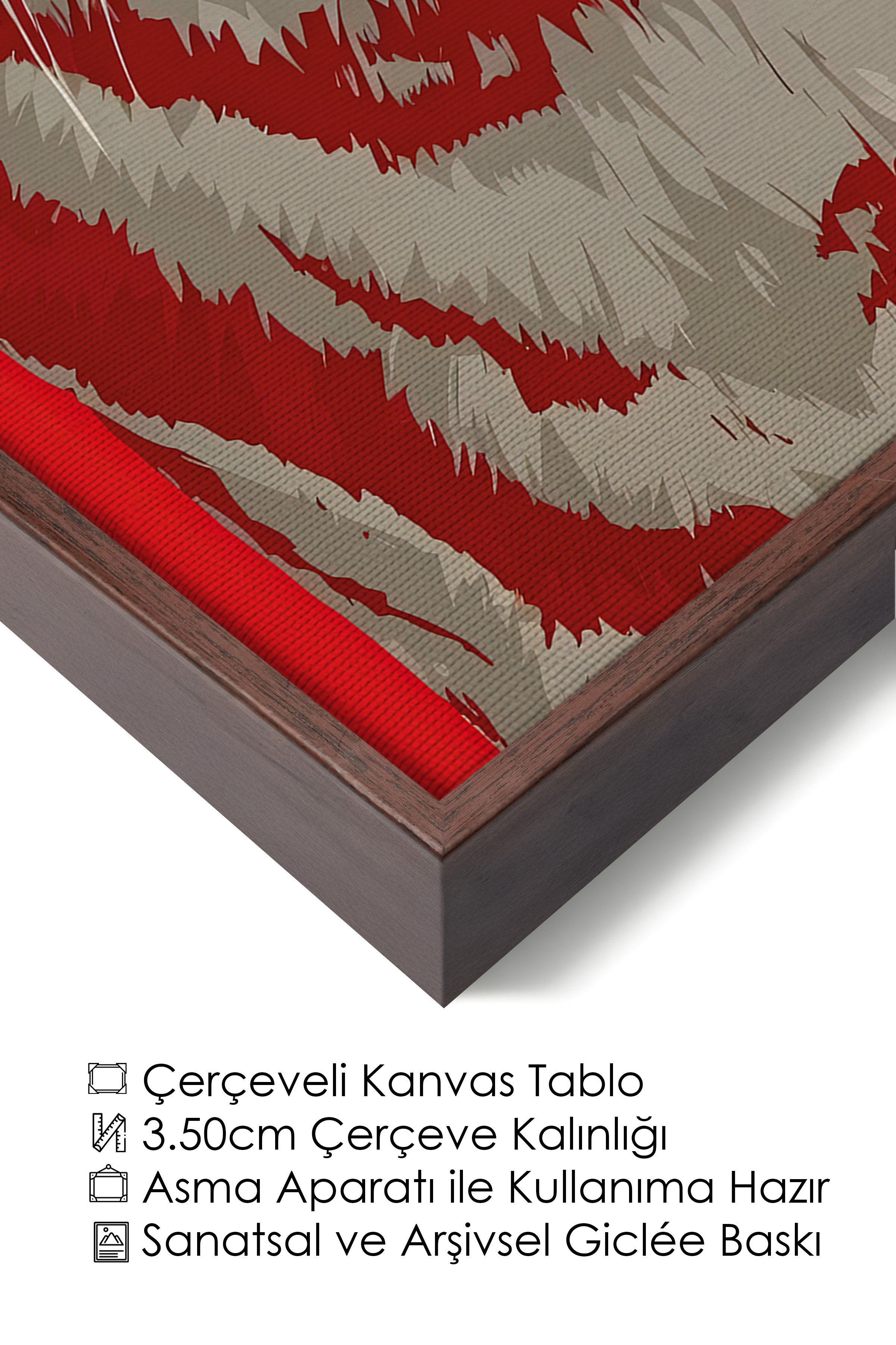 Duvar Tablosu, Lüks Kahverengi Çerçeveli Kanvas Tablo, Ritüel Serisi, Leopar Tablo, NO:115275