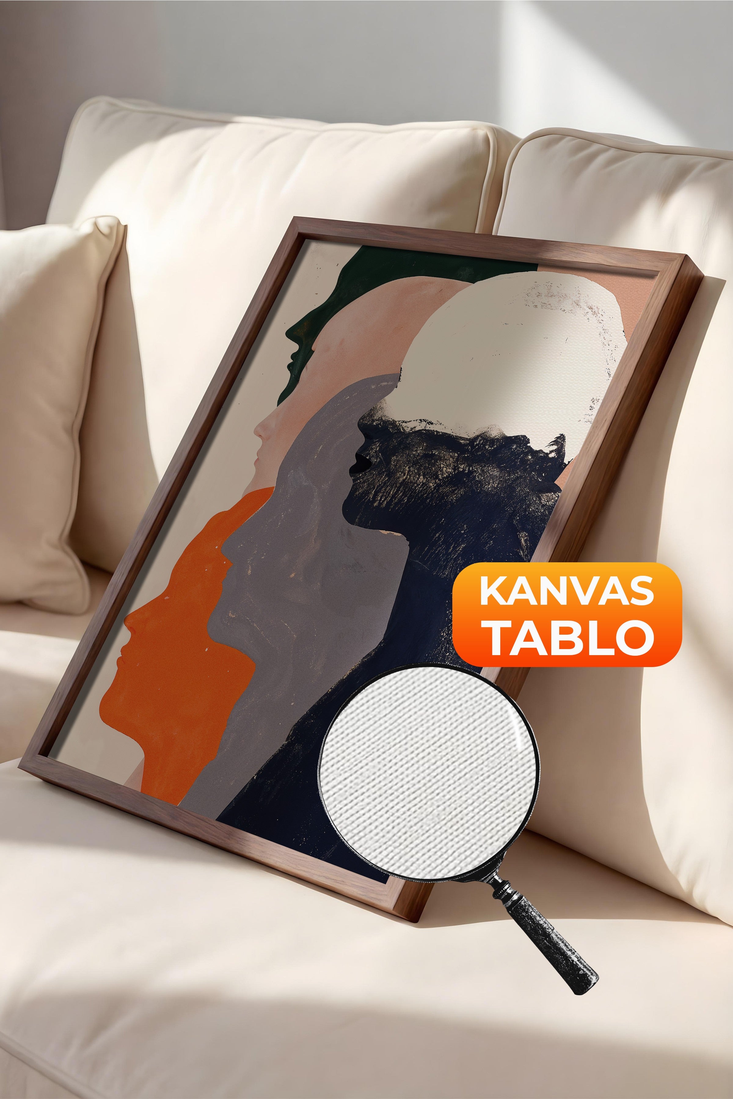 Duvar Tablosu, Lüks Kahverengi Çerçeveli Kanvas Tablo, Ritüel Serisi, Maximalist Tablo, NO:115192