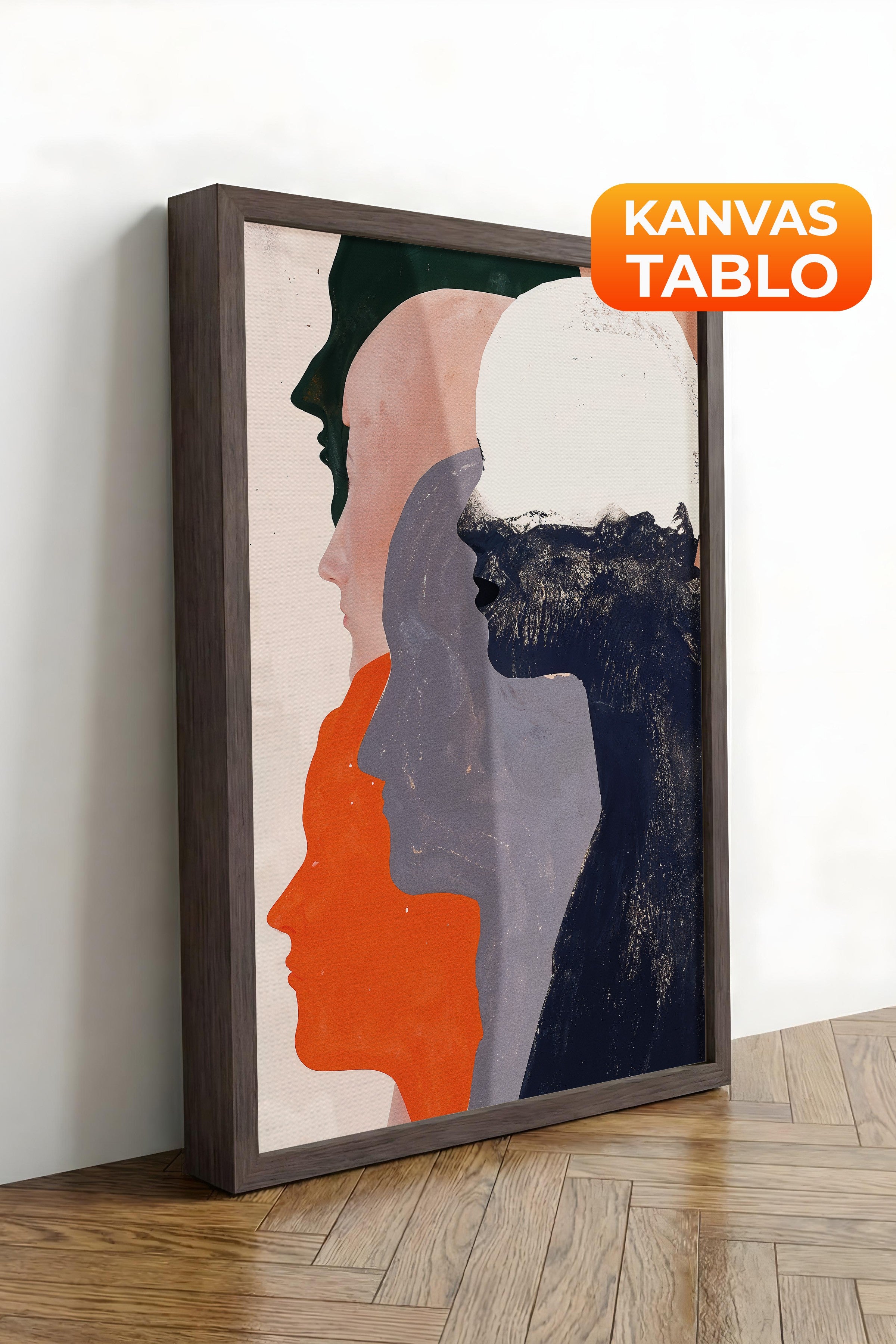 Duvar Tablosu, Lüks Kahverengi Çerçeveli Kanvas Tablo, Ritüel Serisi, Maximalist Tablo, NO:115192
