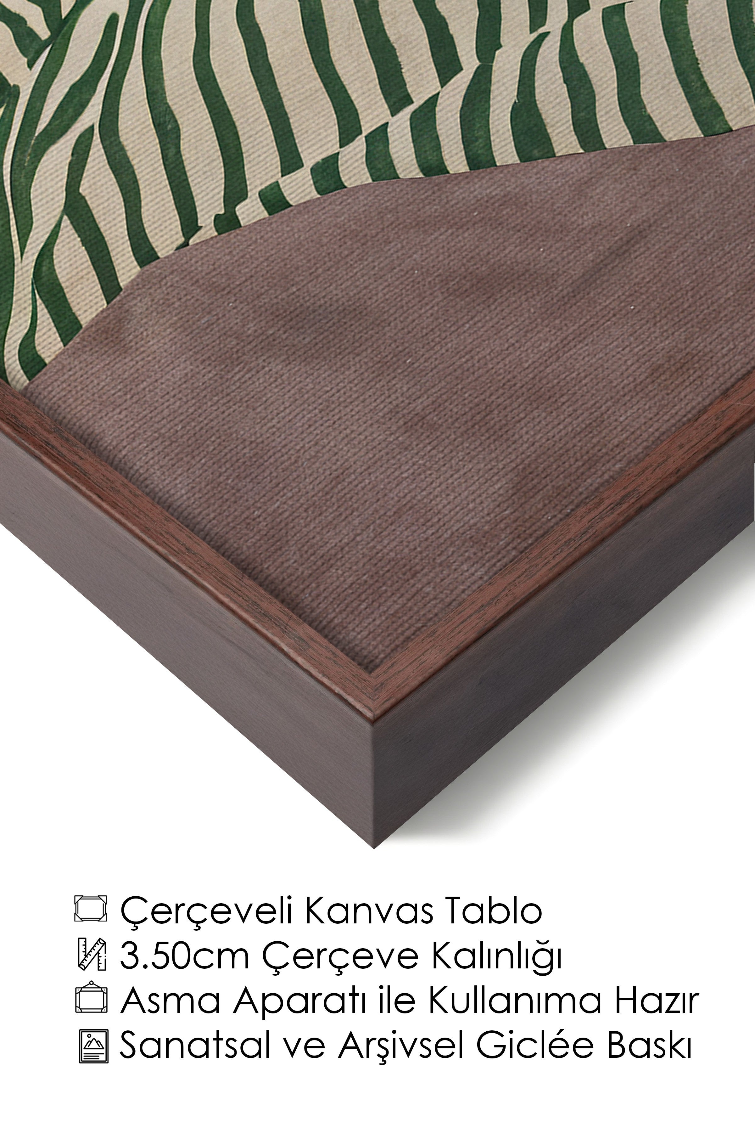 Duvar Tablosu, Lüks Kahverengi Çerçeveli Kanvas Tablo, Ritüel Serisi, Maximalist Tablo, NO:115195