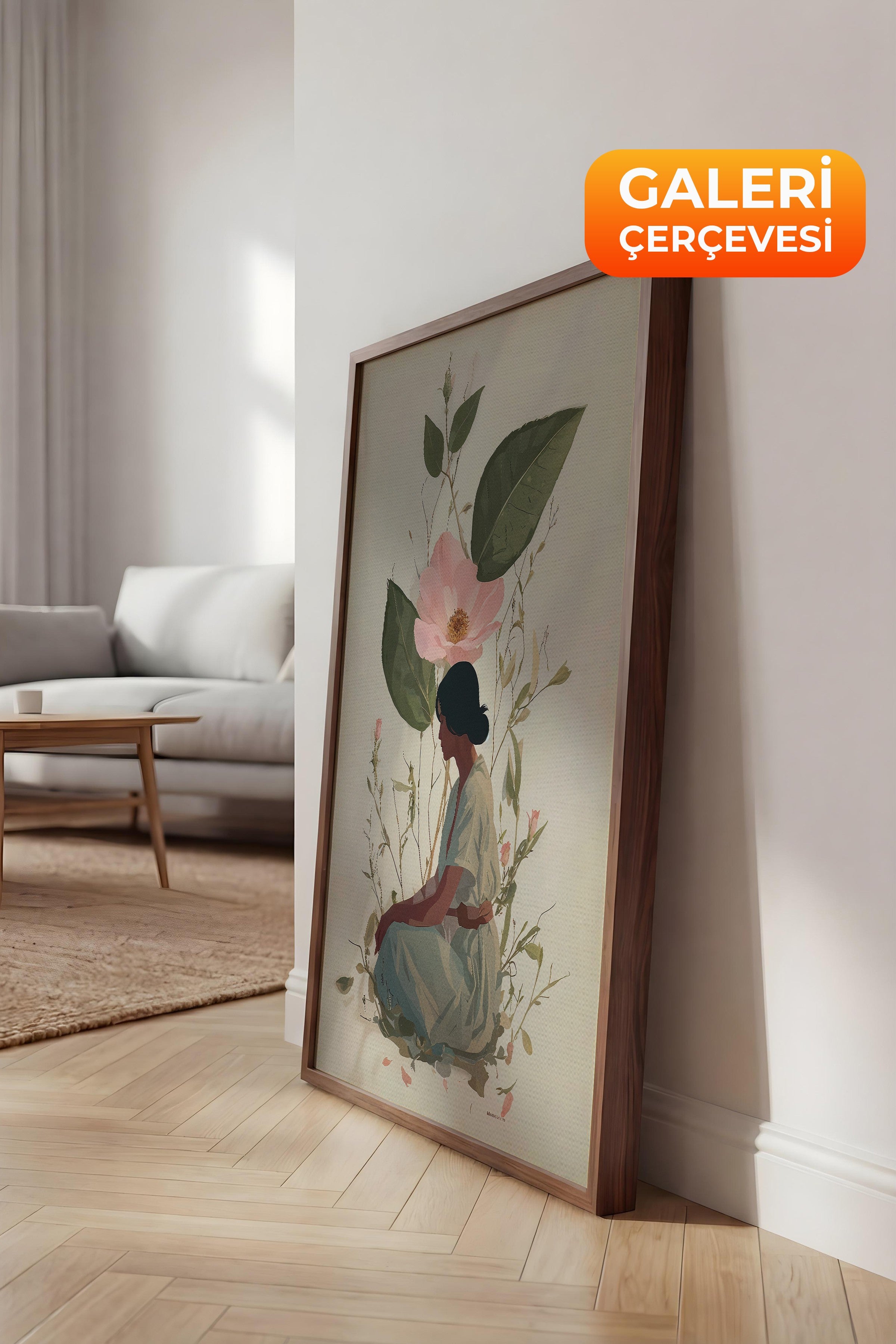 Duvar Tablosu, Lüks Kahverengi Çerçeveli Kanvas Tablo, Ritüel Serisi, NO:115240
