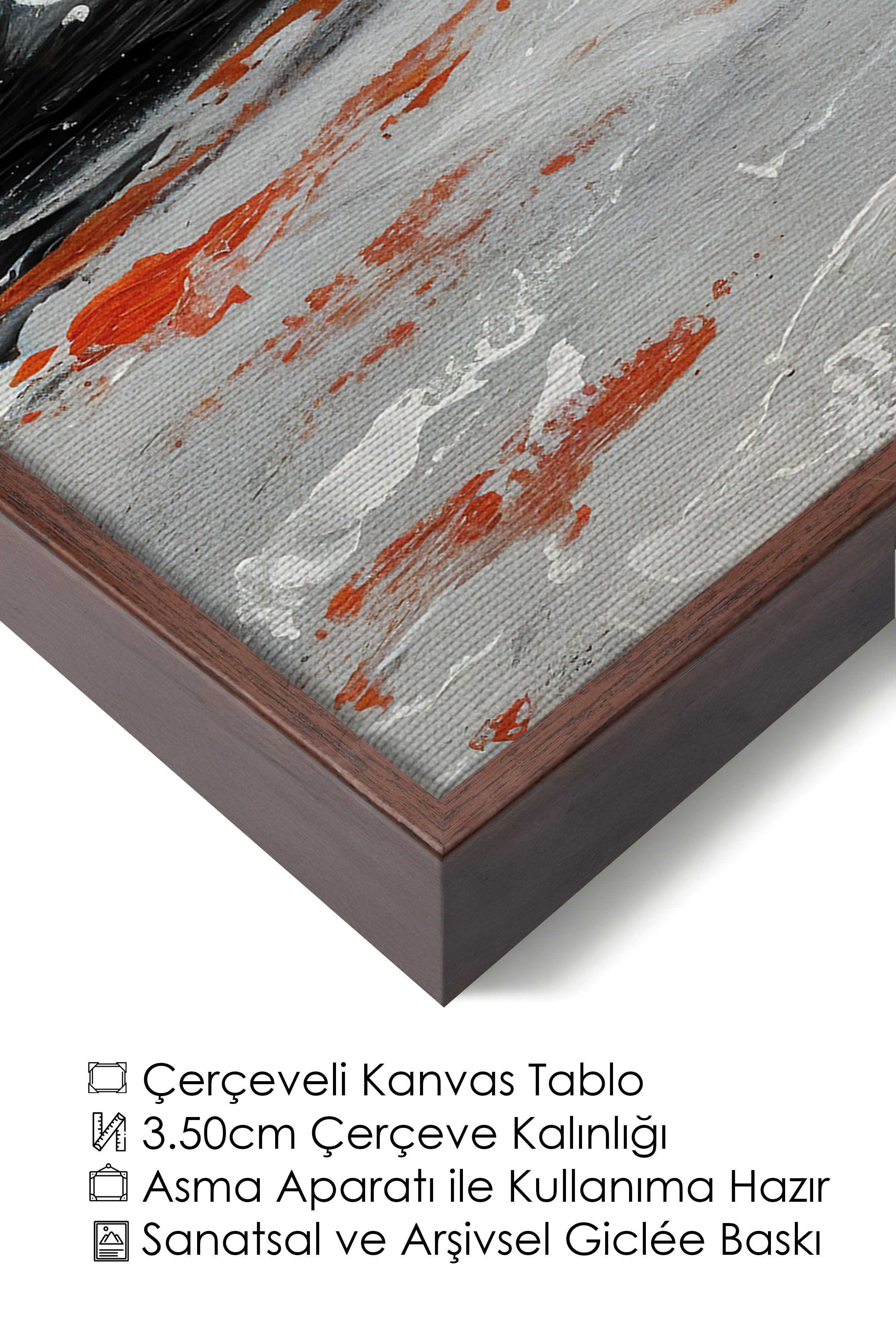 Duvar Tablosu, Lüks Kahverengi Çerçeveli Kanvas Tablo, Ritüel Serisi, Yağlıboya Tablo, NO:115217