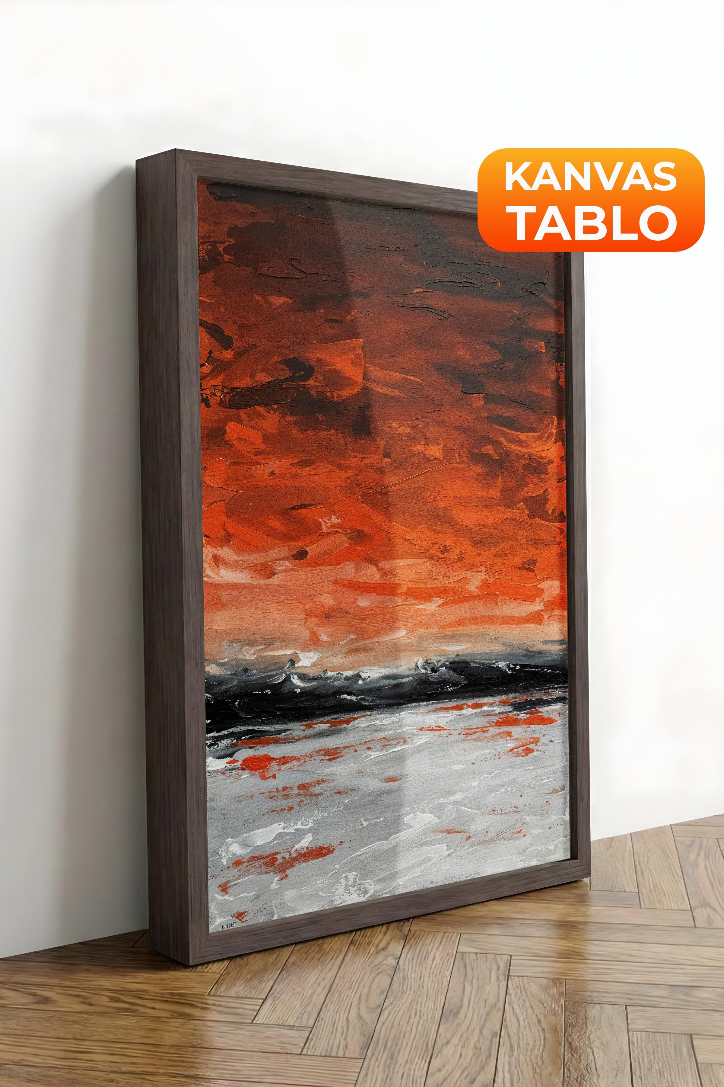 Duvar Tablosu, Lüks Kahverengi Çerçeveli Kanvas Tablo, Ritüel Serisi, Yağlıboya Tablo, NO:115217