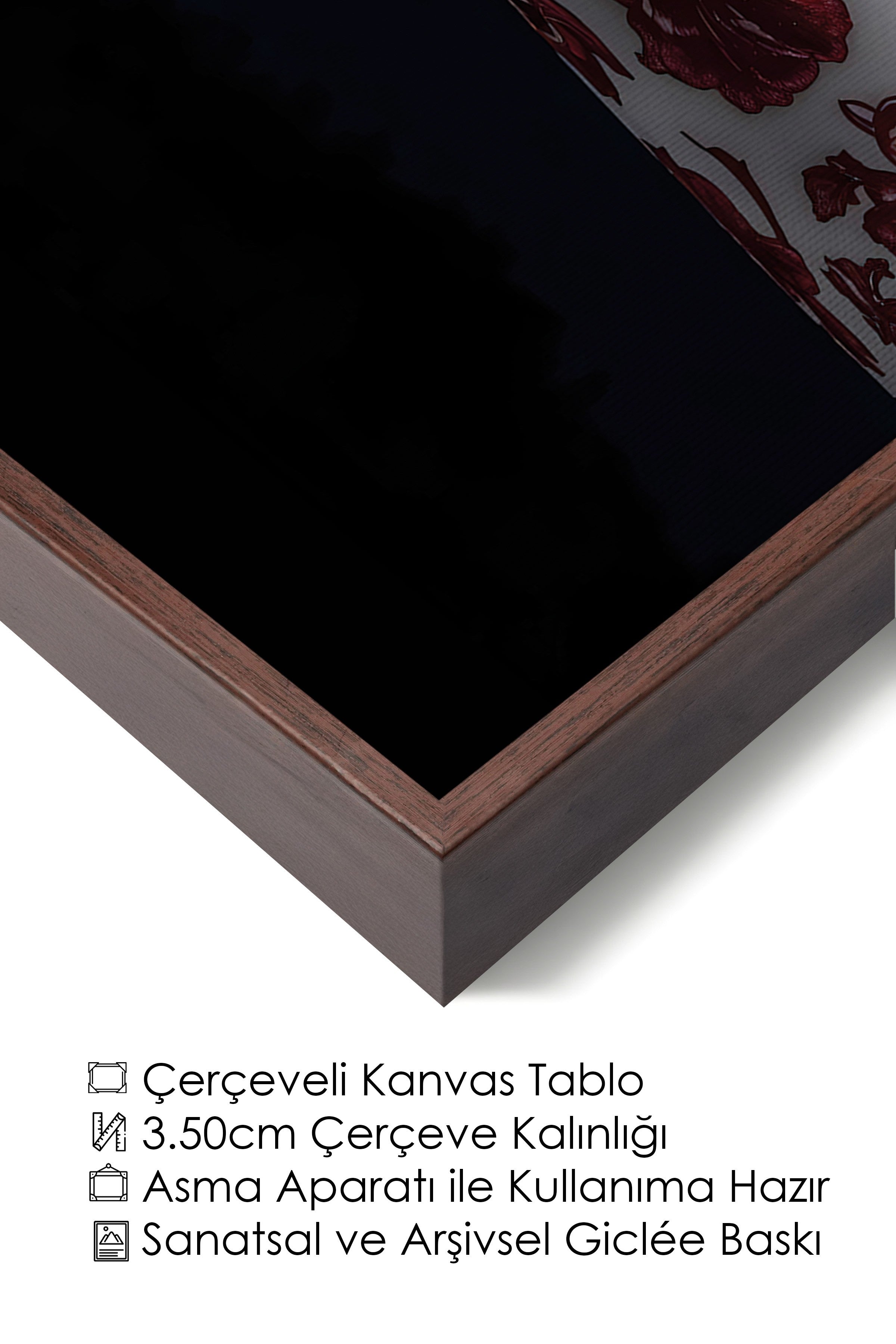 Duvar Tablosu, Lüks Kahverengi Çerçeveli Kanvas Tablo, Ritüel Serisi, Zürafa Tablo, NO:115258