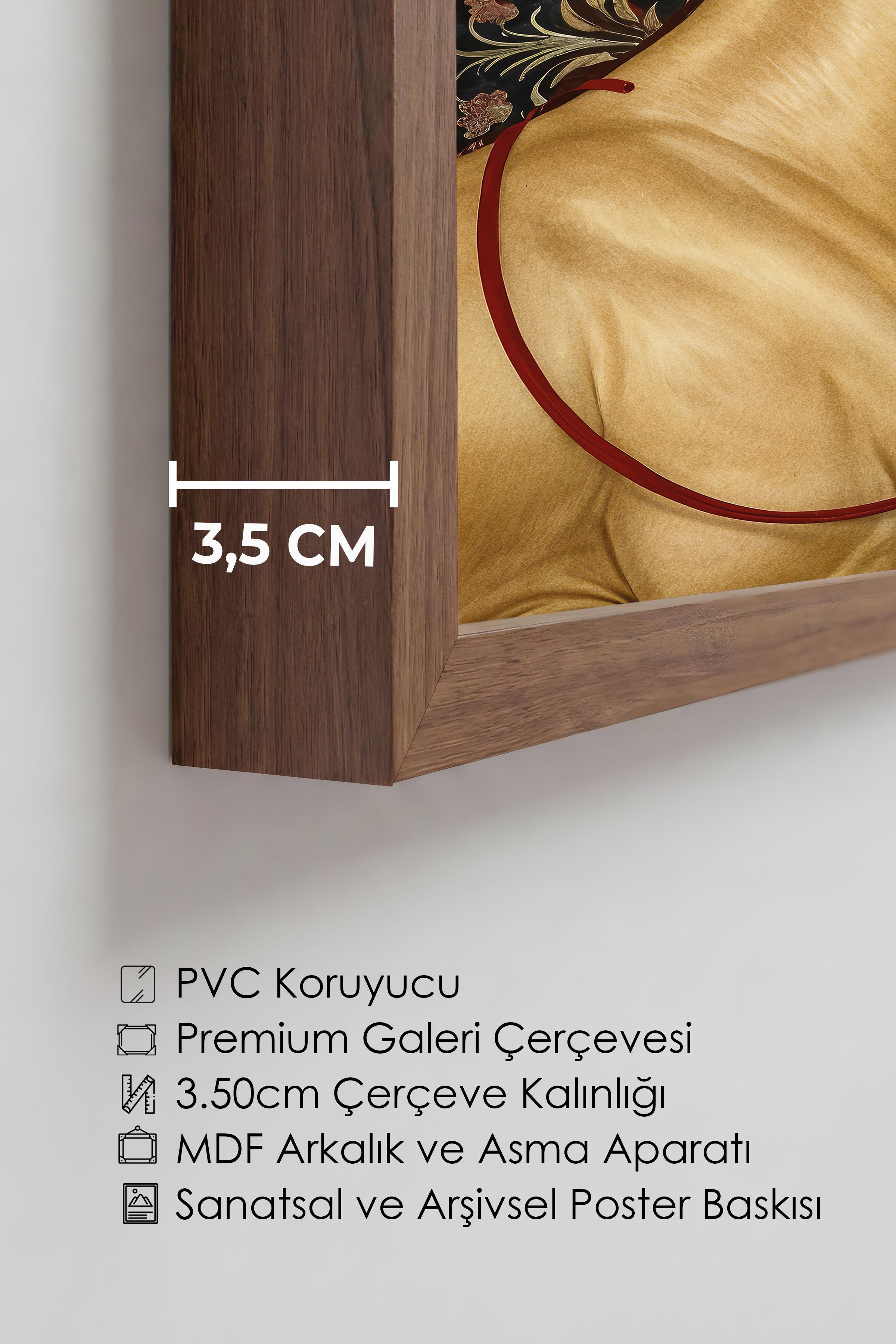 Duvar Tablosu, Lüks Kahverengi Çerçeveli Tablo ve Poster, Ritüel Serisi, At Tablo, NO:115197