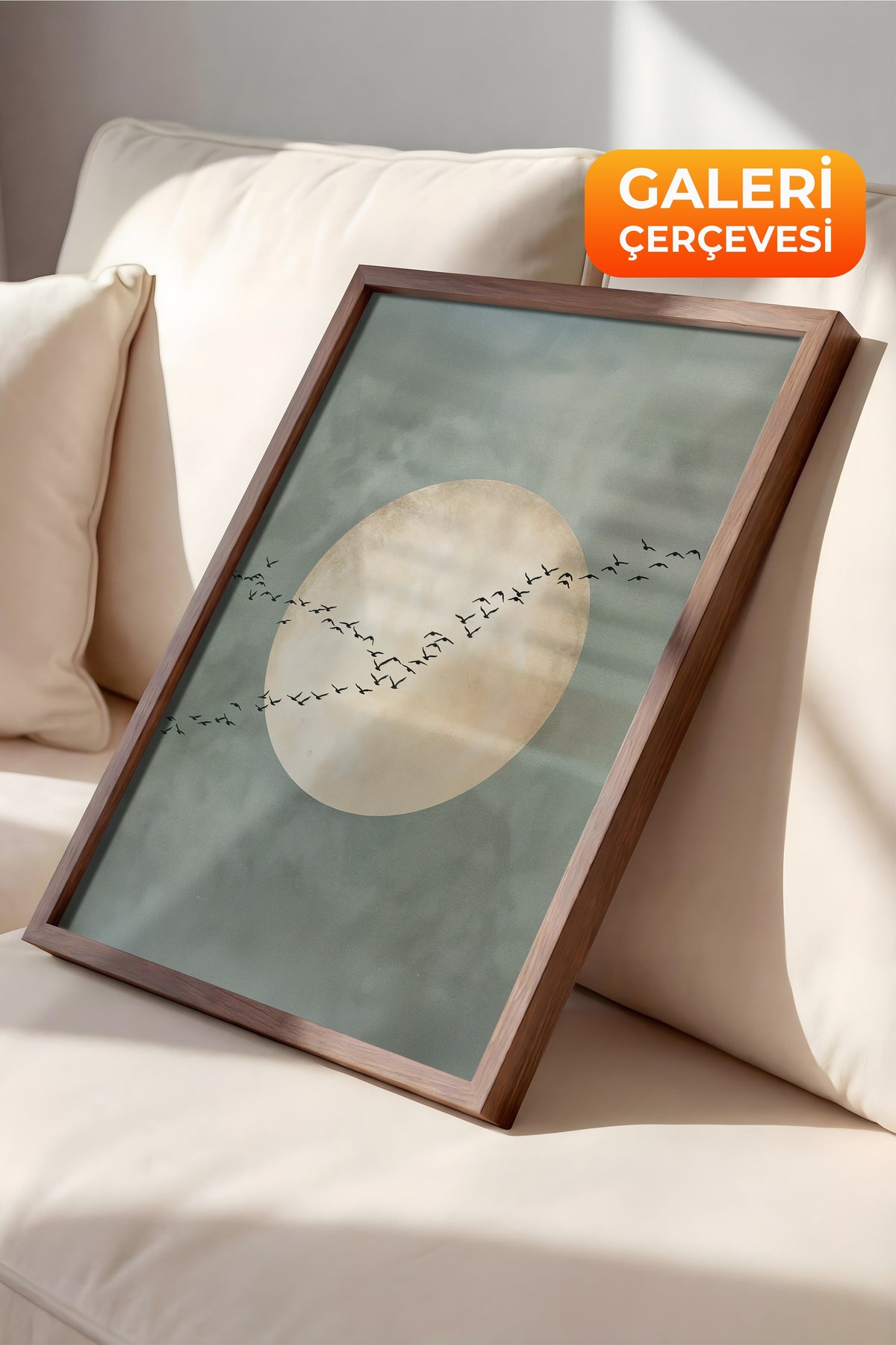 Duvar Tablosu, Lüks Kahverengi Çerçeveli Tablo ve Poster, Ritüel Serisi, Kuş Tablo, NO:115213