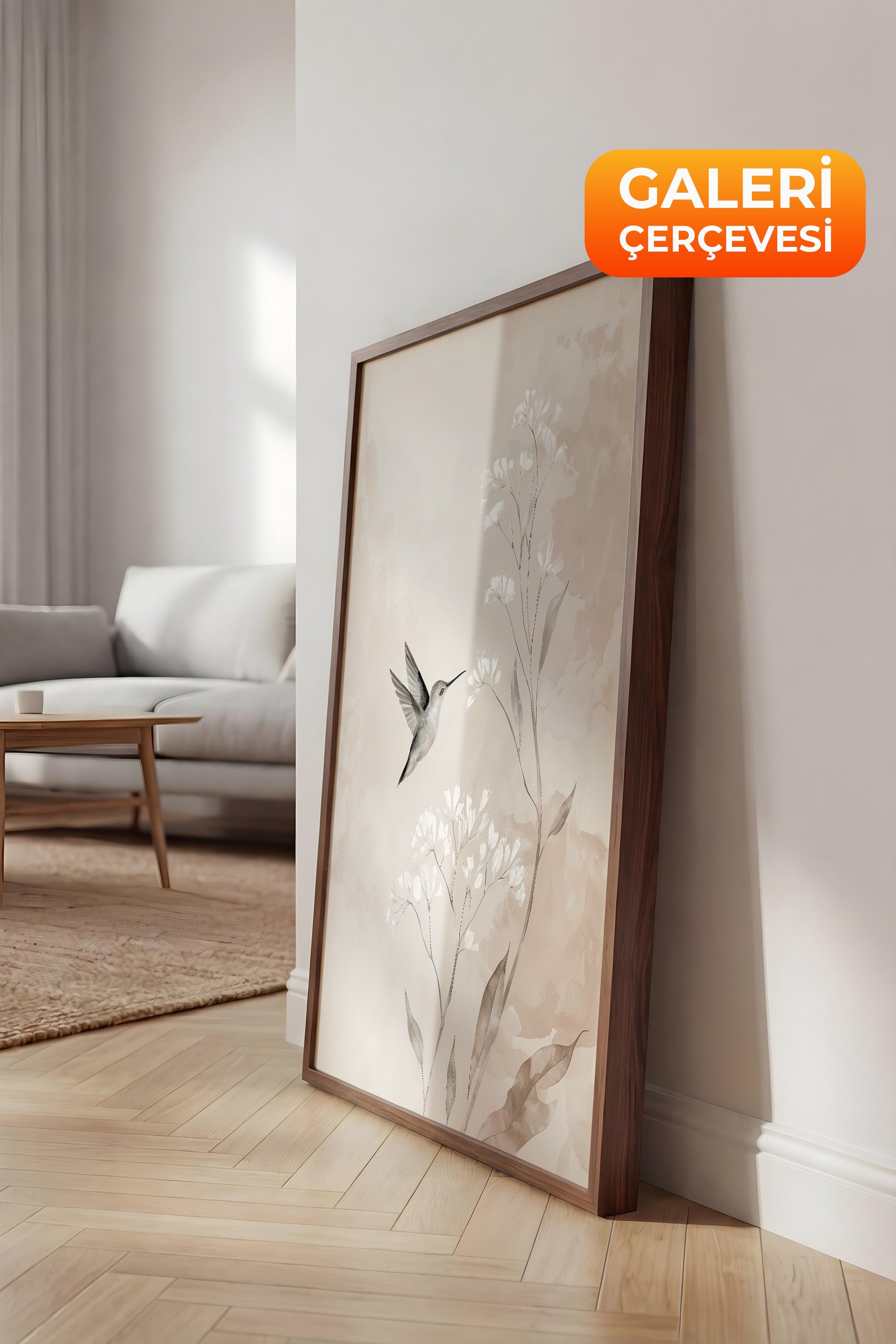 Duvar Tablosu, Lüks Kahverengi Çerçeveli Tablo ve Poster, Ritüel Serisi, Kuş Tablo, NO:115239