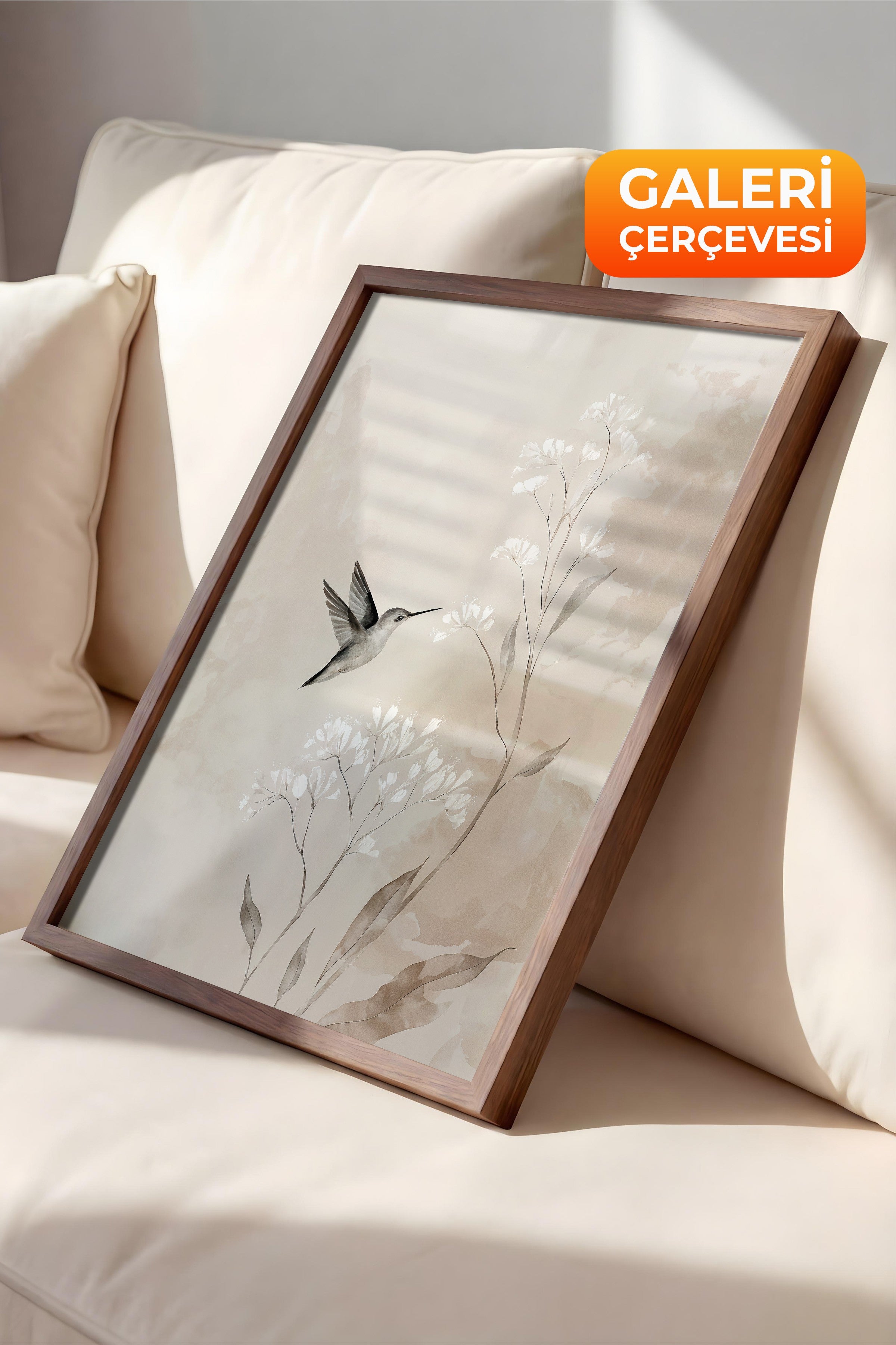 Duvar Tablosu, Lüks Kahverengi Çerçeveli Tablo ve Poster, Ritüel Serisi, Kuş Tablo, NO:115239