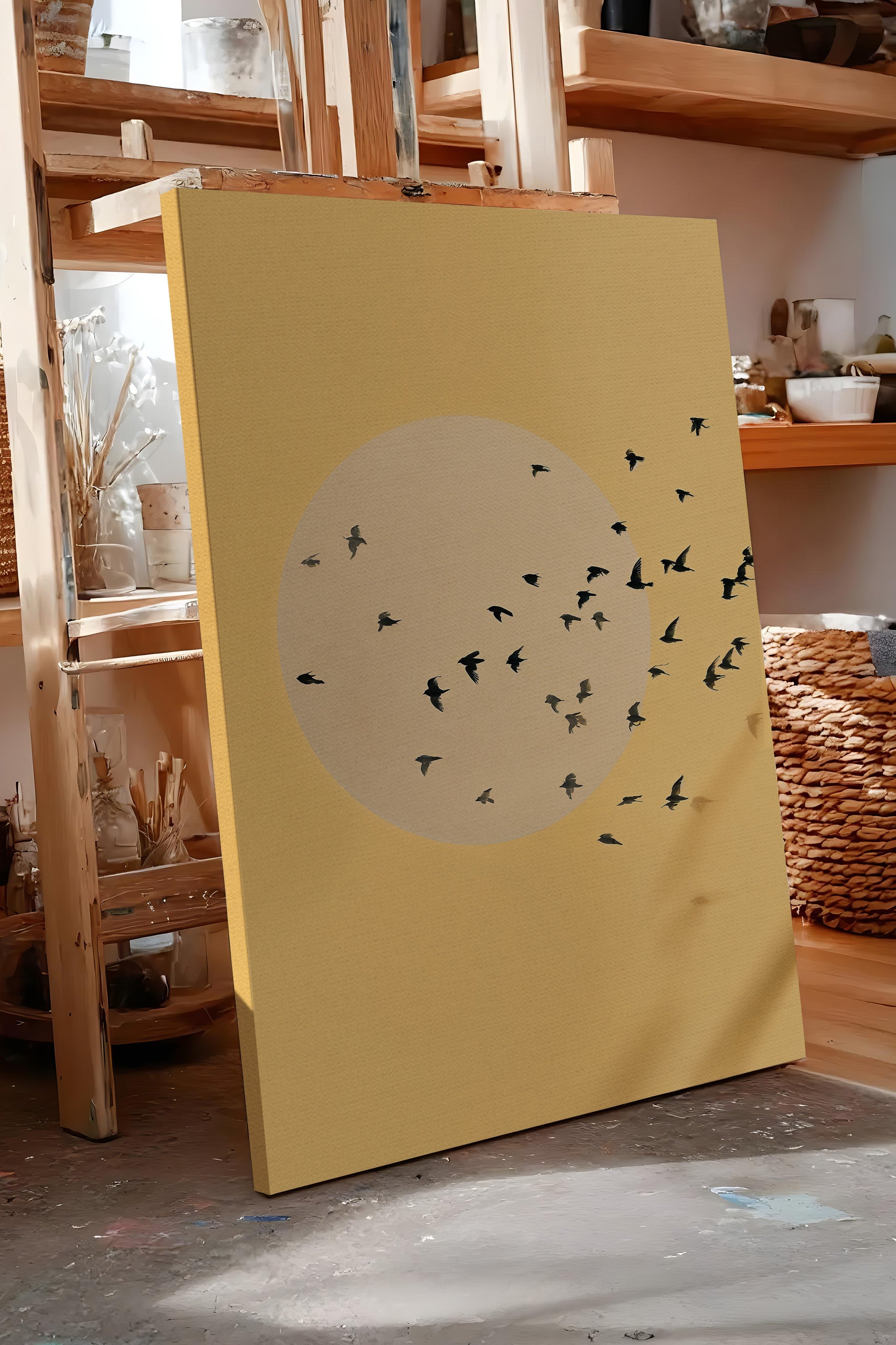 Duvar Tablosu, Lüks Kanvas Tablo, Ritüel Serisi, Kuş Tablo, NO:115224