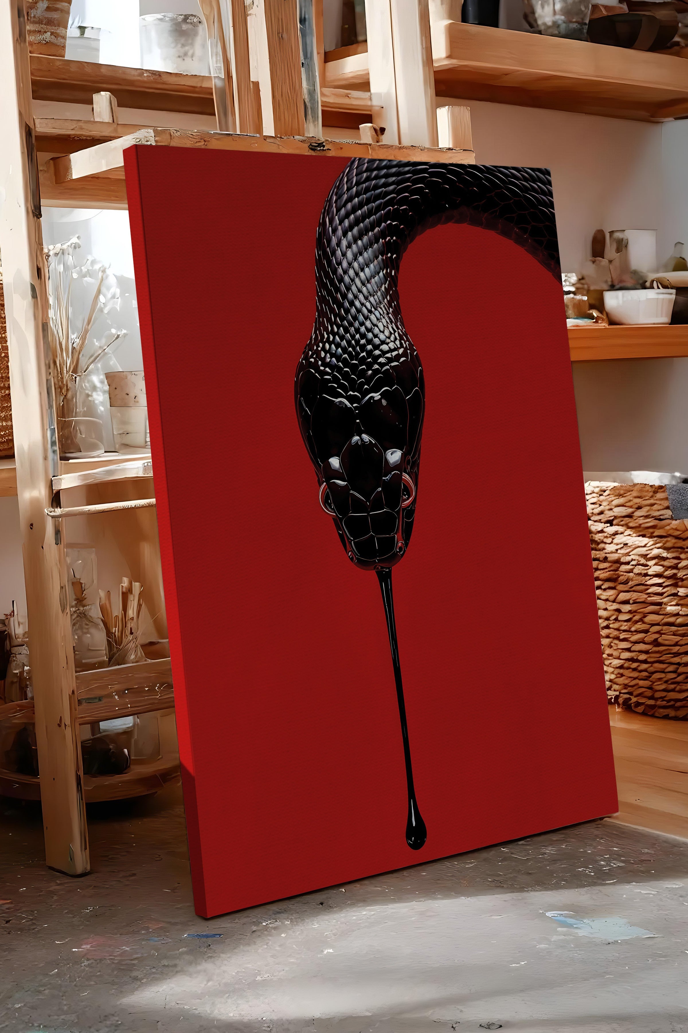 Duvar Tablosu, Lüks Kanvas Tablo, Ritüel Serisi, Yılan Tablo, NO:115276