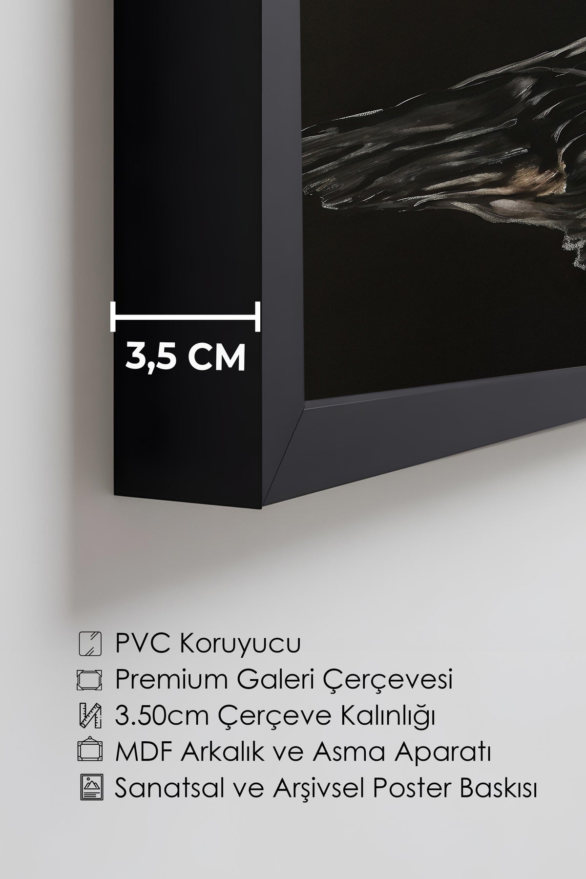 Duvar Tablosu, Lüks Siyah Çerçeveli Tablo ve Poster, Ritüel Serisi, Kuş Tablo, NO:115202