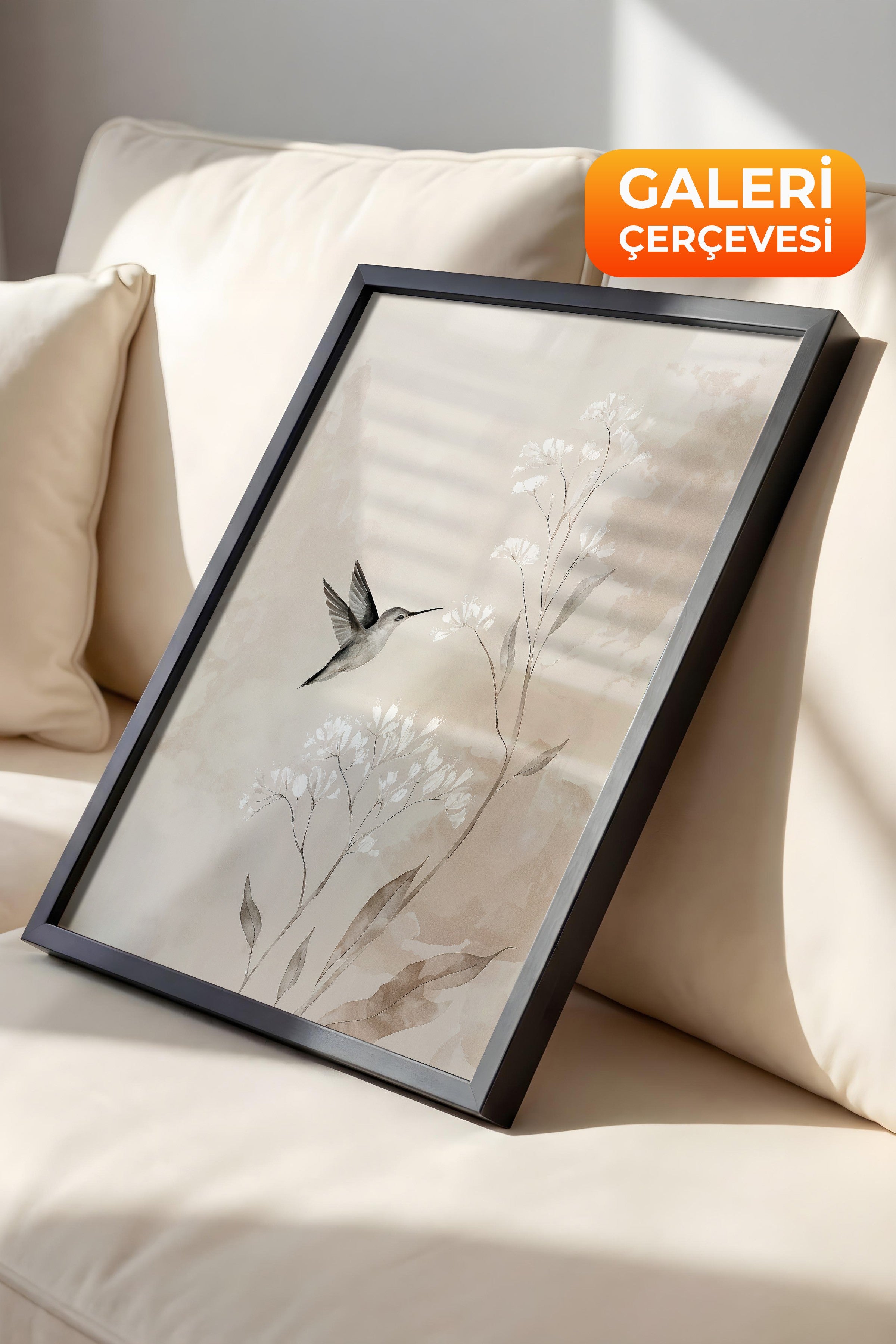 Duvar Tablosu, Lüks Siyah Çerçeveli Tablo ve Poster, Ritüel Serisi, Kuş Tablo, NO:115239