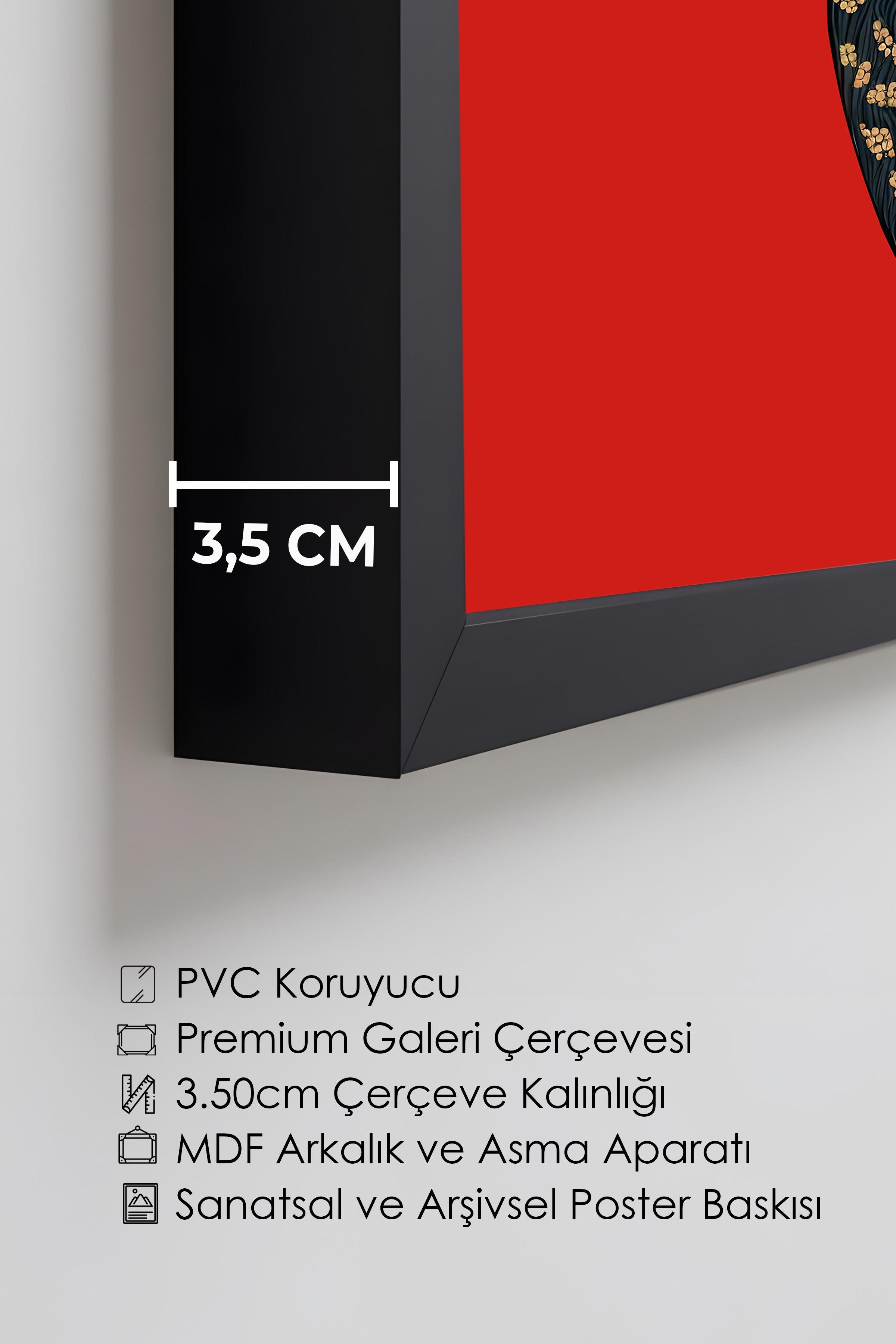 Duvar Tablosu, Lüks Siyah Çerçeveli Tablo ve Poster, Ritüel Serisi, Leopar Tablo, NO:115272