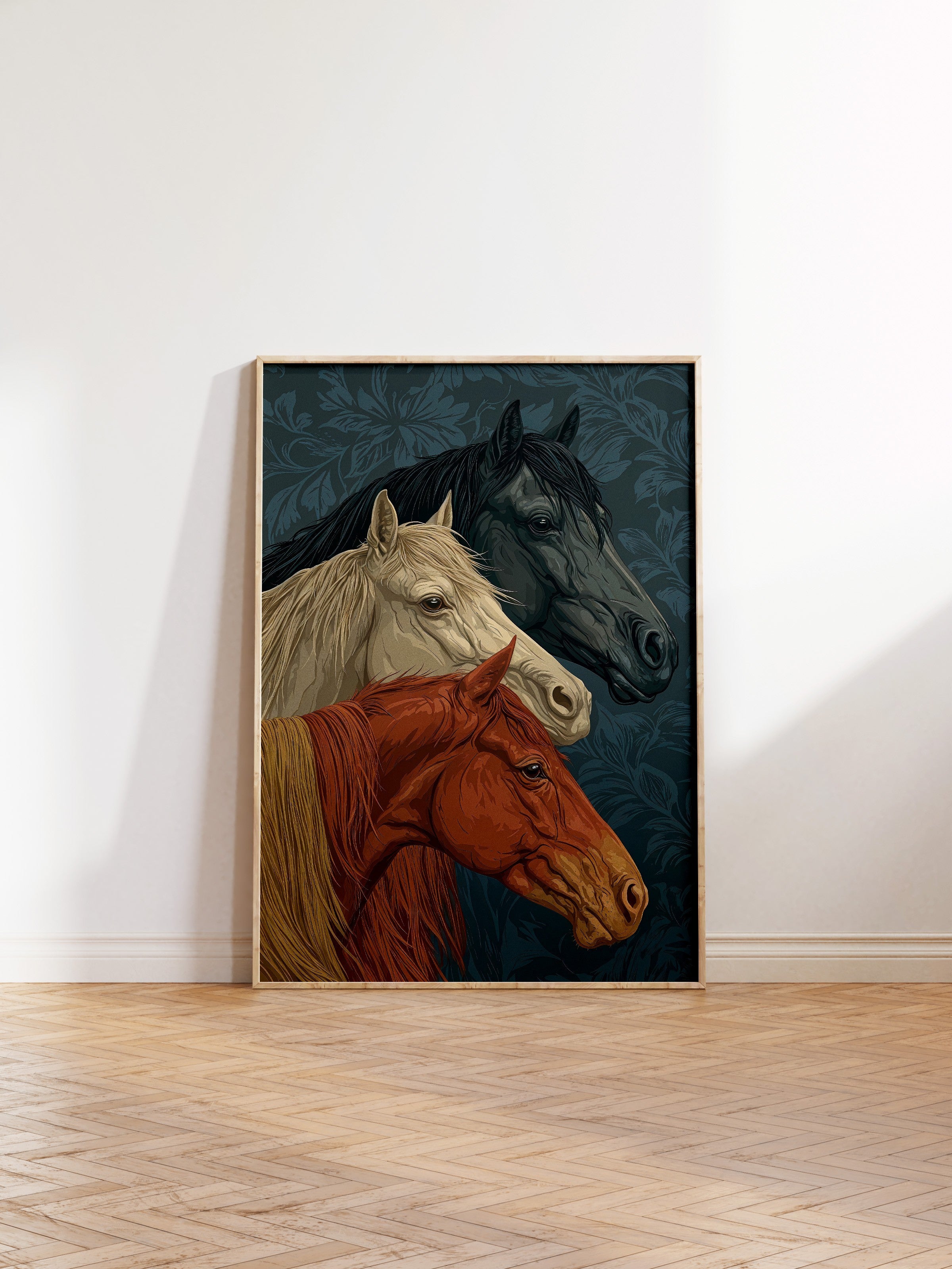 Duvar Tablosu, Ahşap Çerçeveli Tablo ve Poster, Ritüel Serisi, At Tablo, NO:115196