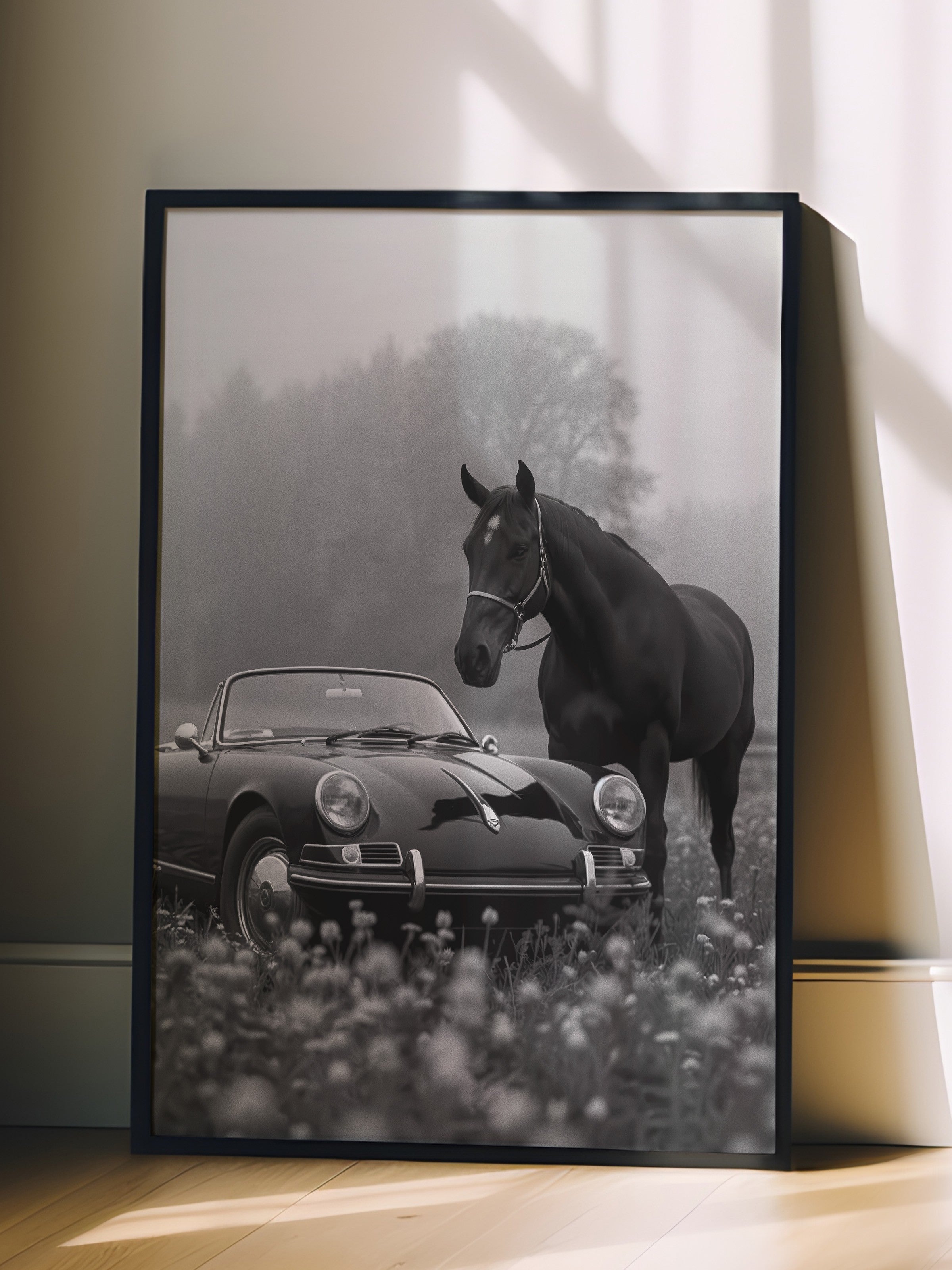 Duvar Tablosu, Siyah Çerçeveli Tablo ve Poster, Ritüel Serisi, At Tablo, NO:115225