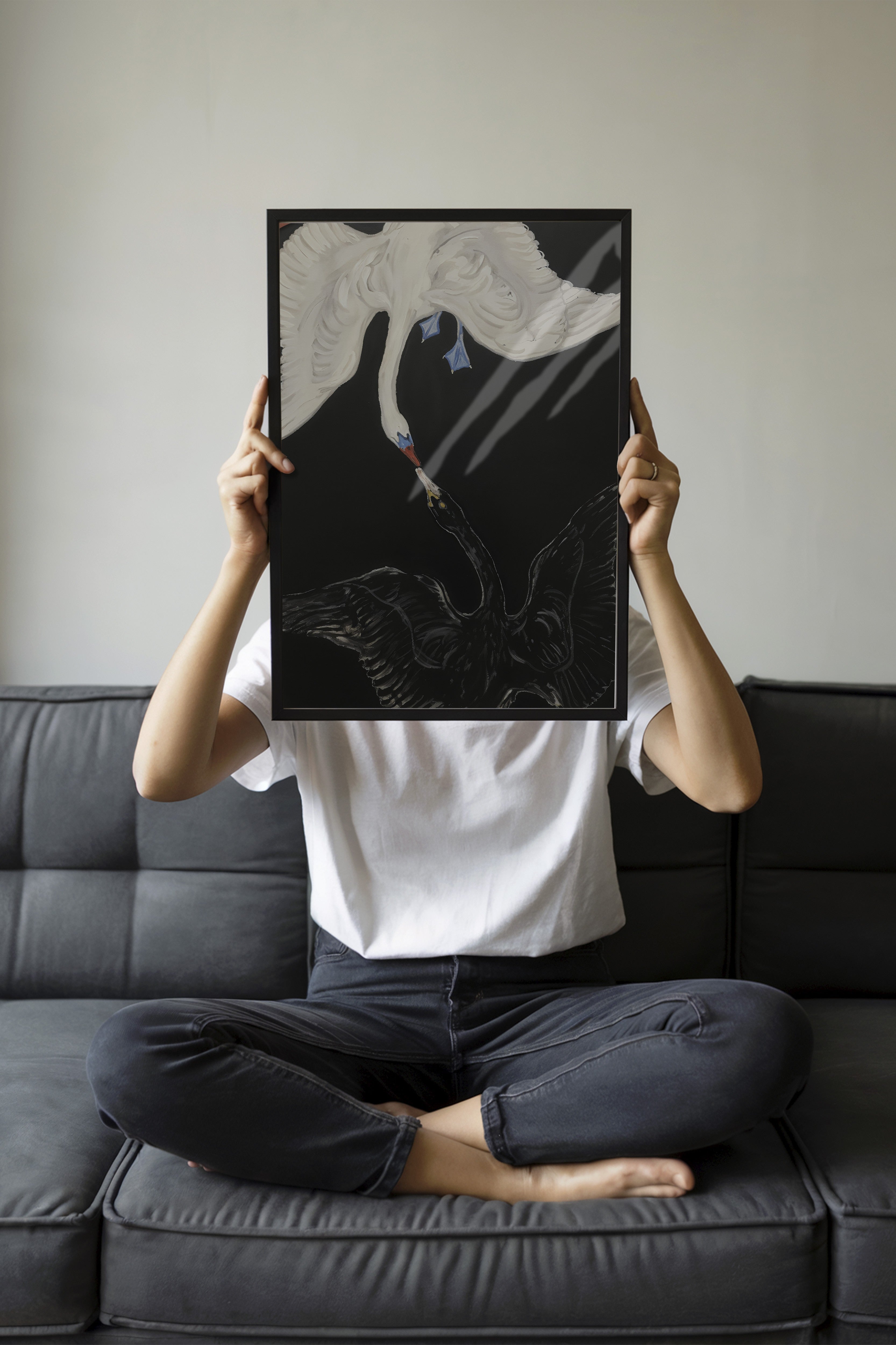 Duvar Tablosu, Siyah Çerçeveli Tablo ve Poster, Ritüel Serisi, Kuş Tablo, NO:115199
