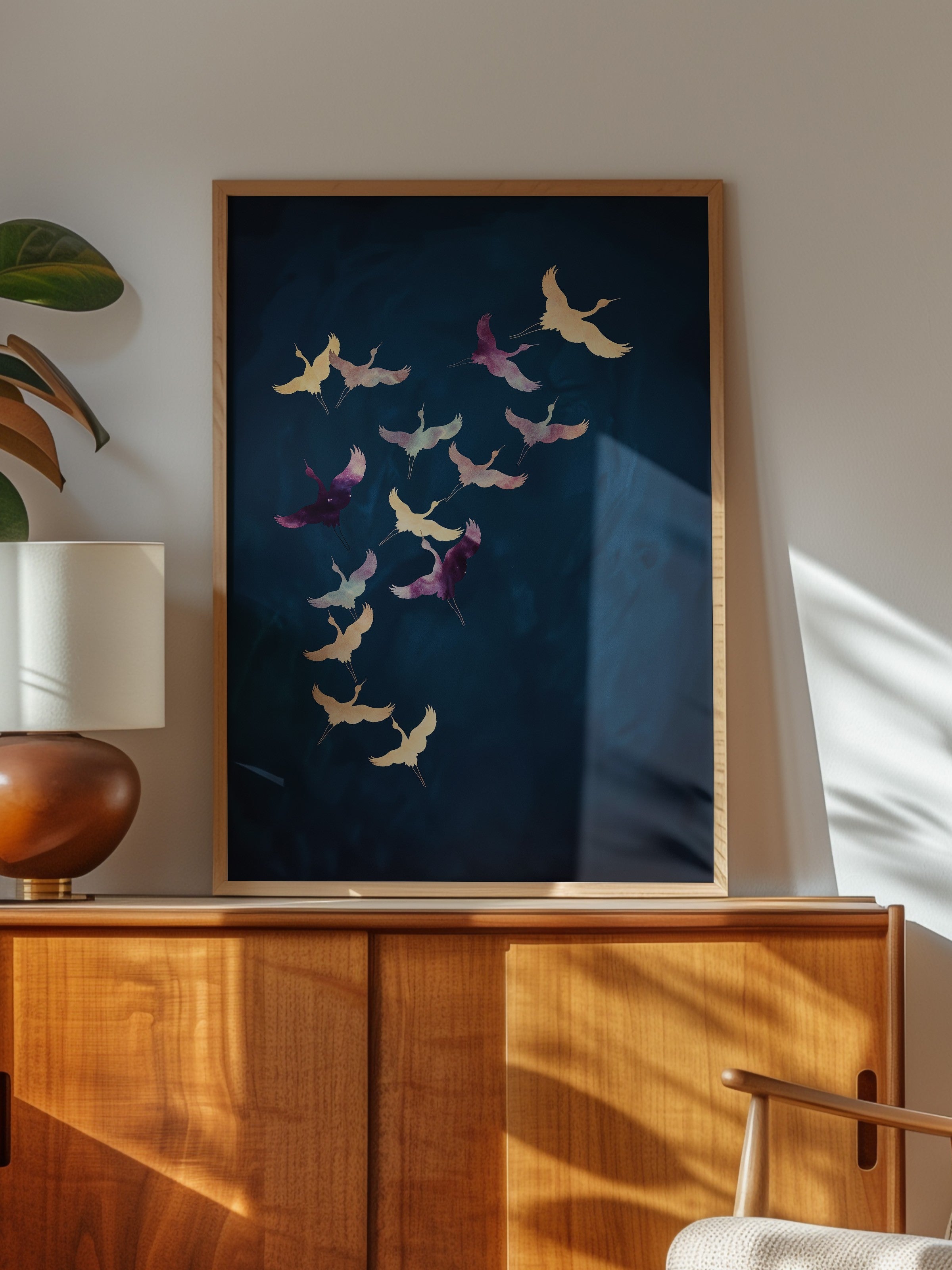 Duvar Tablosu, Ahşap Çerçeveli Tablo ve Poster, Ritüel Serisi, Kuş Tablo, NO:115200