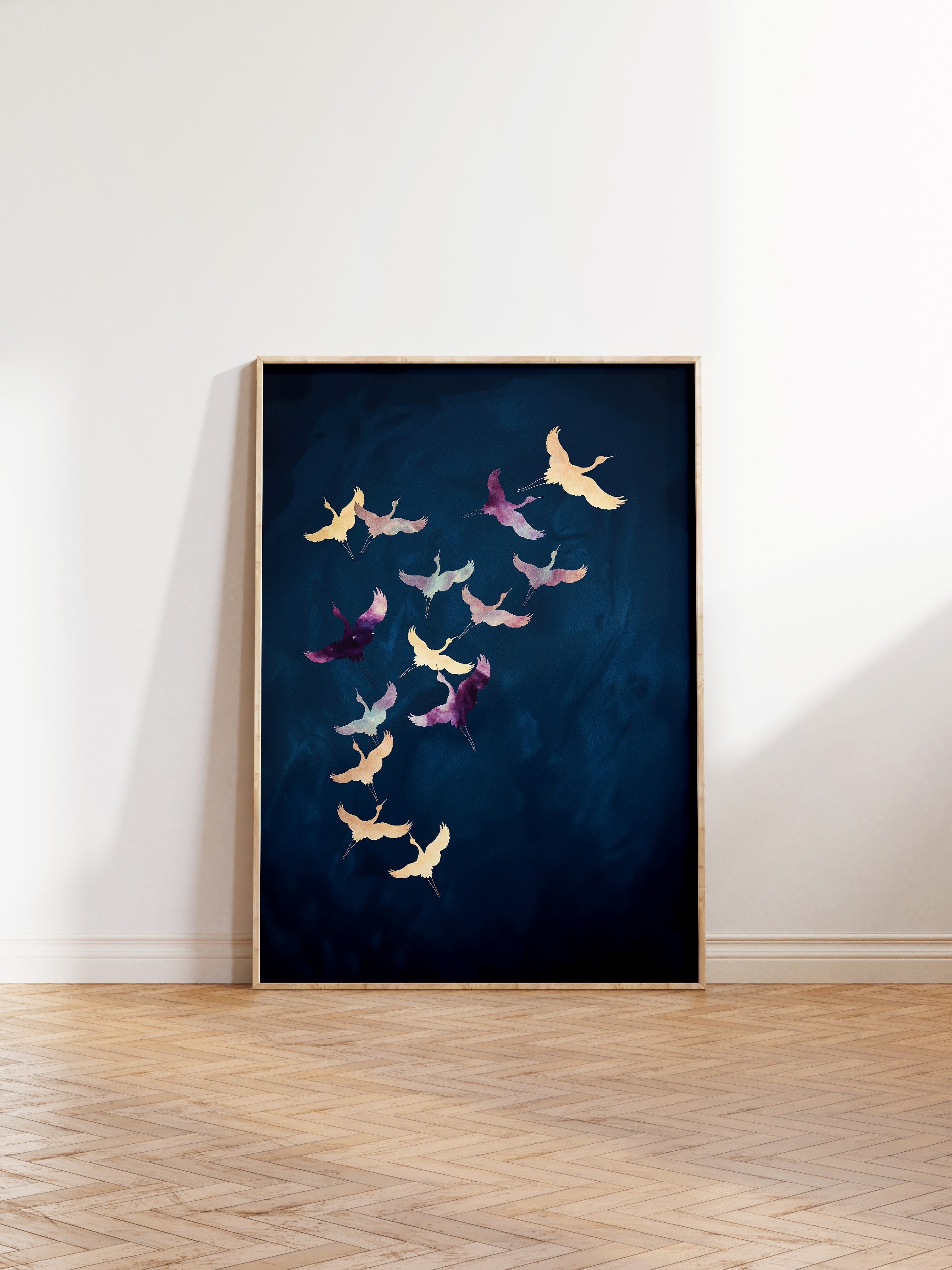 Duvar Tablosu, Ahşap Çerçeveli Tablo ve Poster, Ritüel Serisi, Kuş Tablo, NO:115200