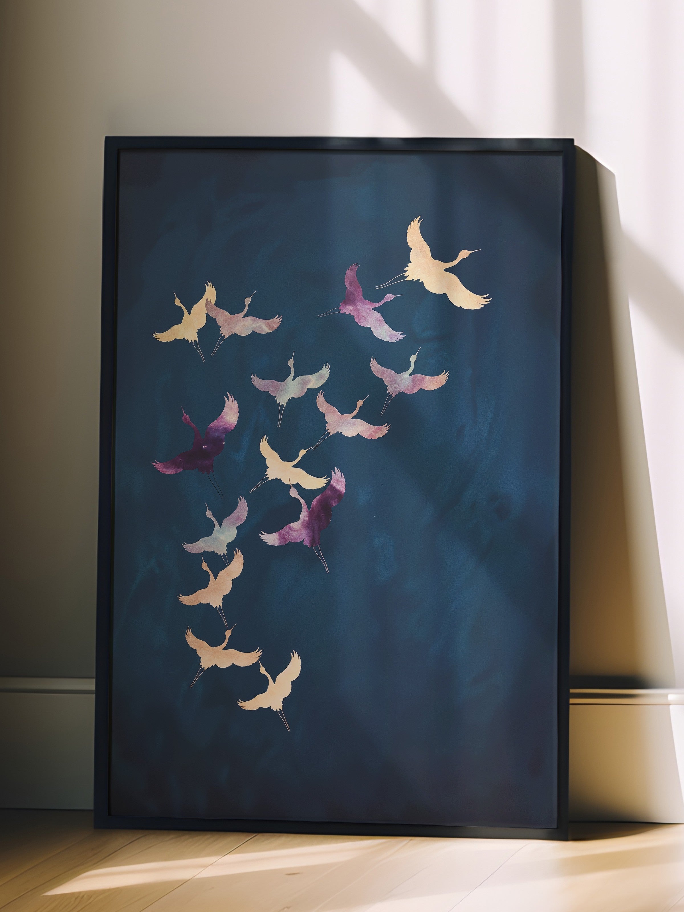 Duvar Tablosu, Siyah Çerçeveli Tablo ve Poster, Ritüel Serisi, Kuş Tablo, NO:115200