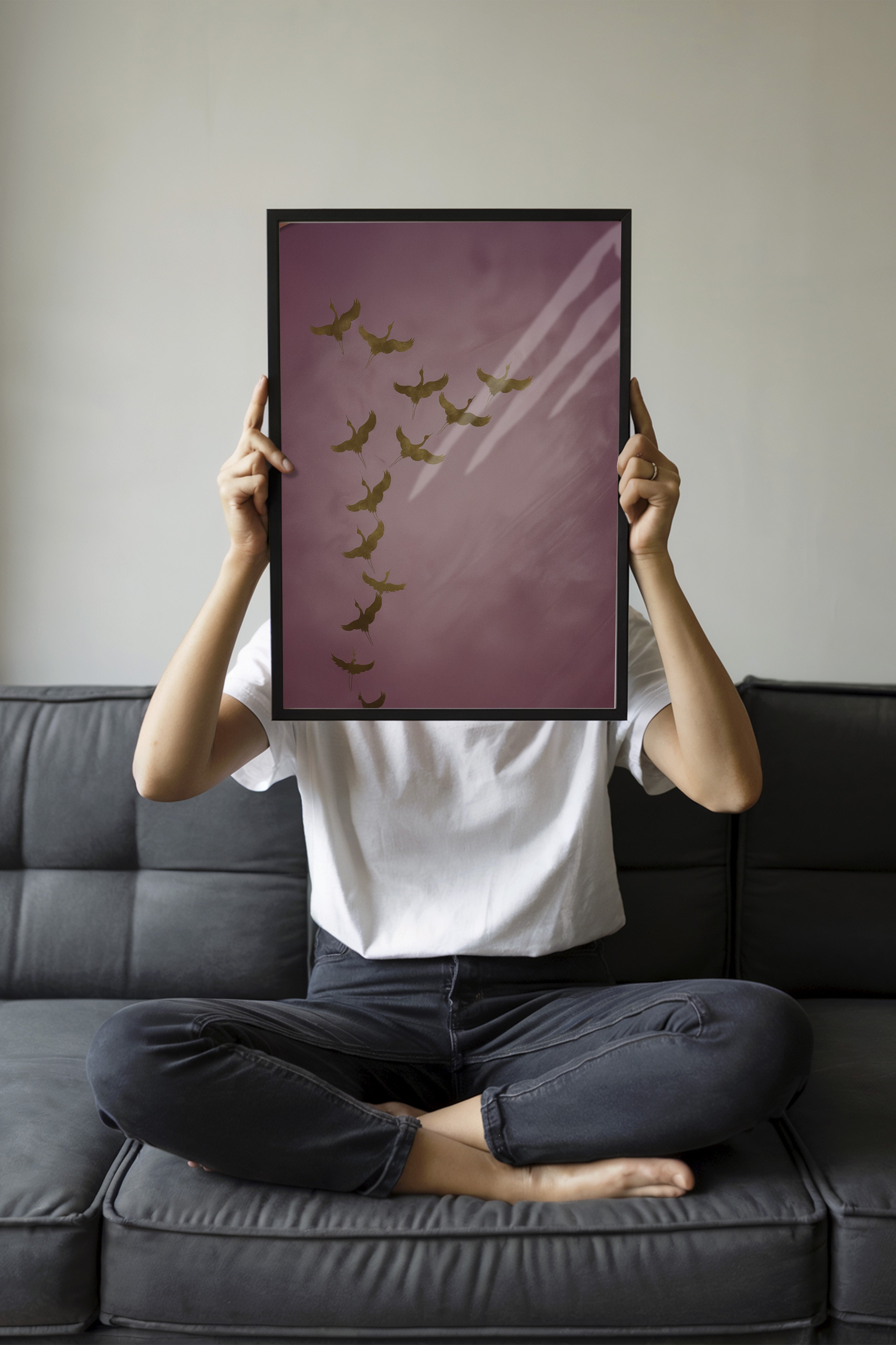 Duvar Tablosu, Siyah Çerçeveli Tablo ve Poster, Ritüel Serisi, Kuş Tablo, NO:115206