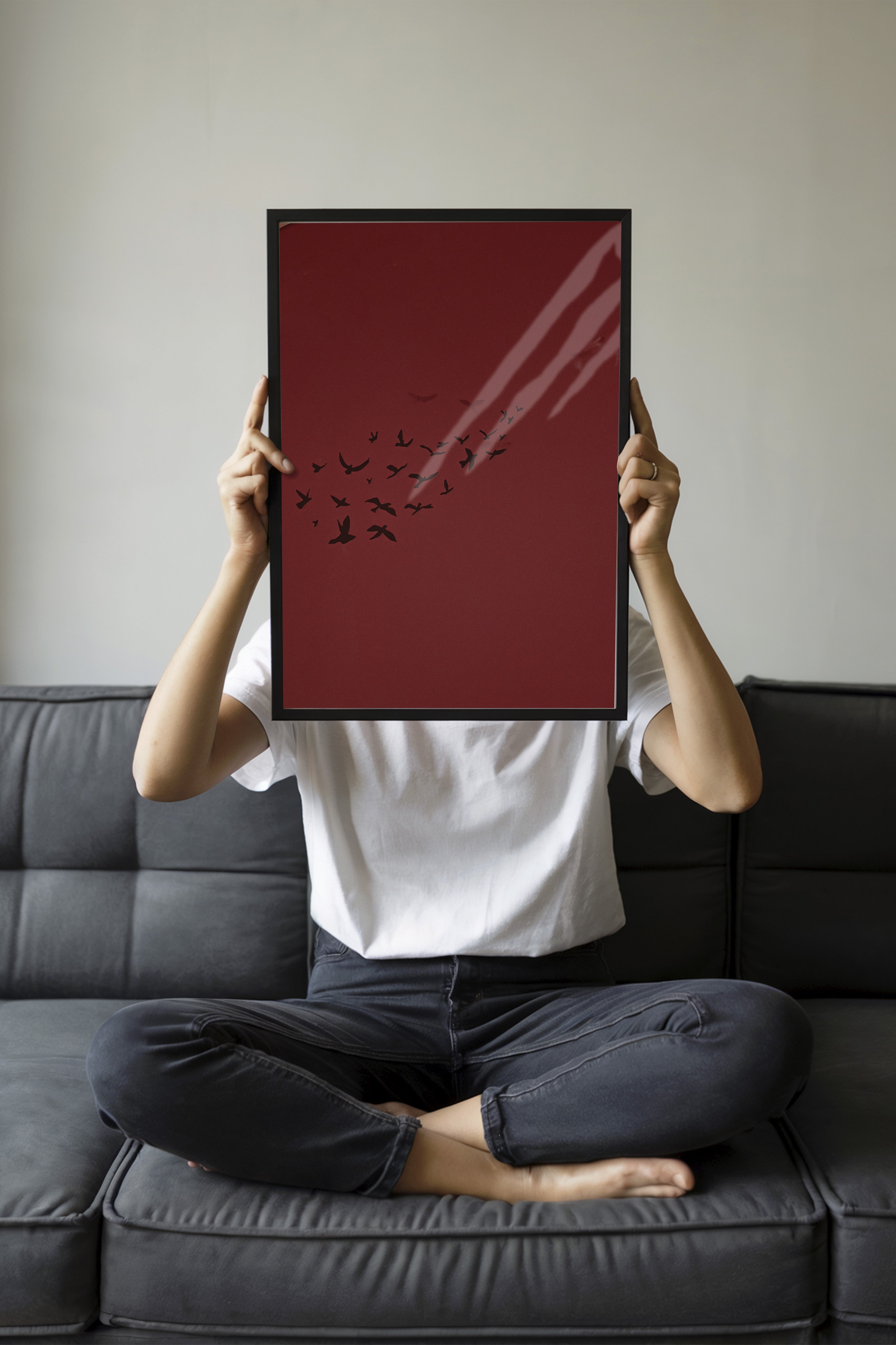 Duvar Tablosu, Siyah Çerçeveli Tablo ve Poster, Ritüel Serisi, Kuş Tablo, NO:115209