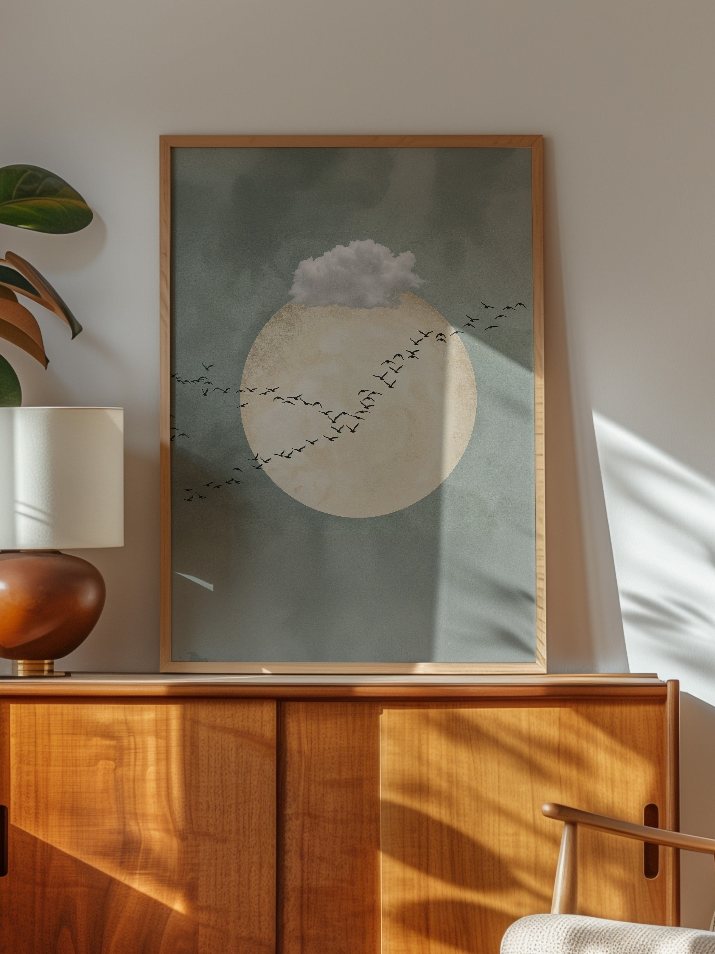 Duvar Tablosu, Ahşap Çerçeveli Tablo ve Poster, Ritüel Serisi, Kuş Tablo, NO:115221