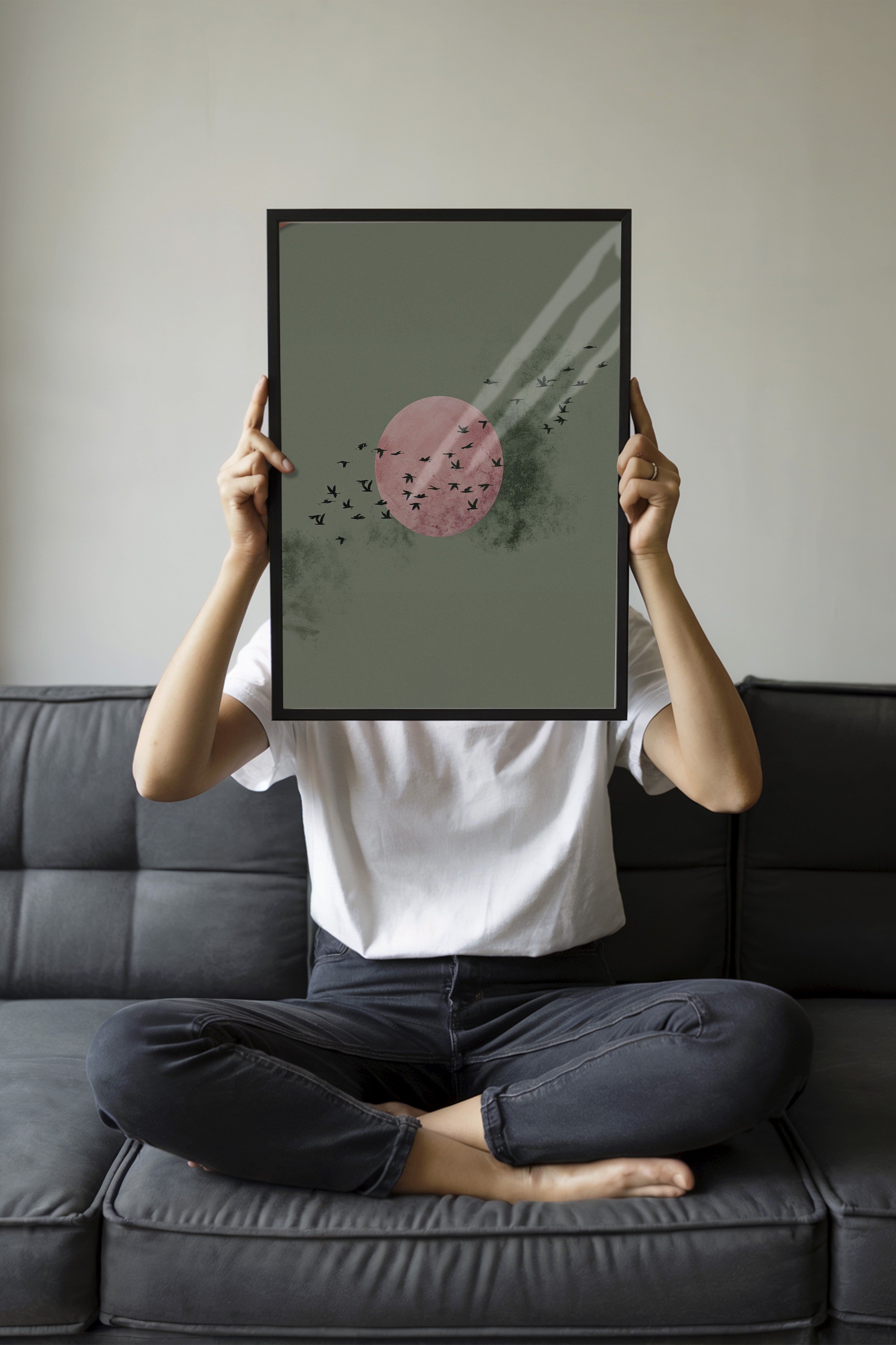 Duvar Tablosu, Siyah Çerçeveli Tablo ve Poster, Ritüel Serisi, Kuş Tablo, NO:115234