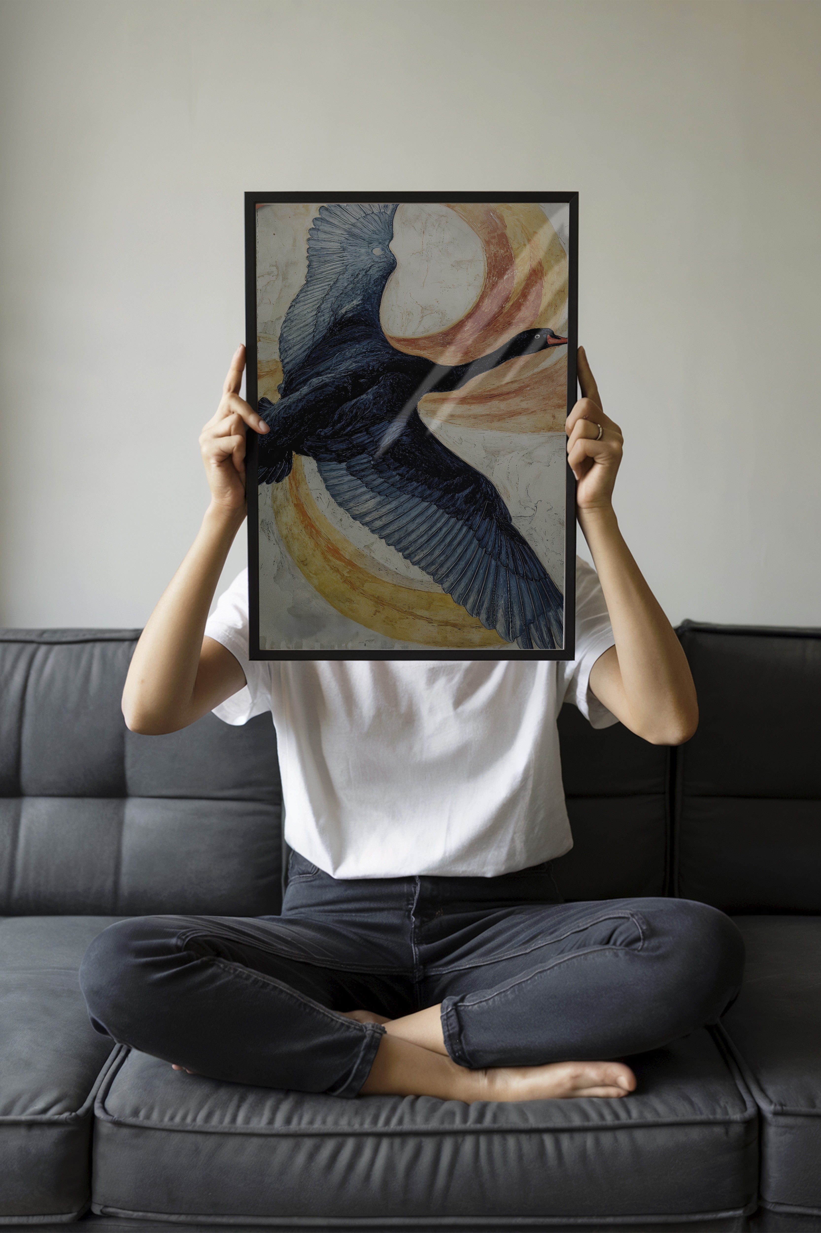 Duvar Tablosu, Siyah Çerçeveli Tablo ve Poster, Ritüel Serisi, Kuş Tablo, NO:115235