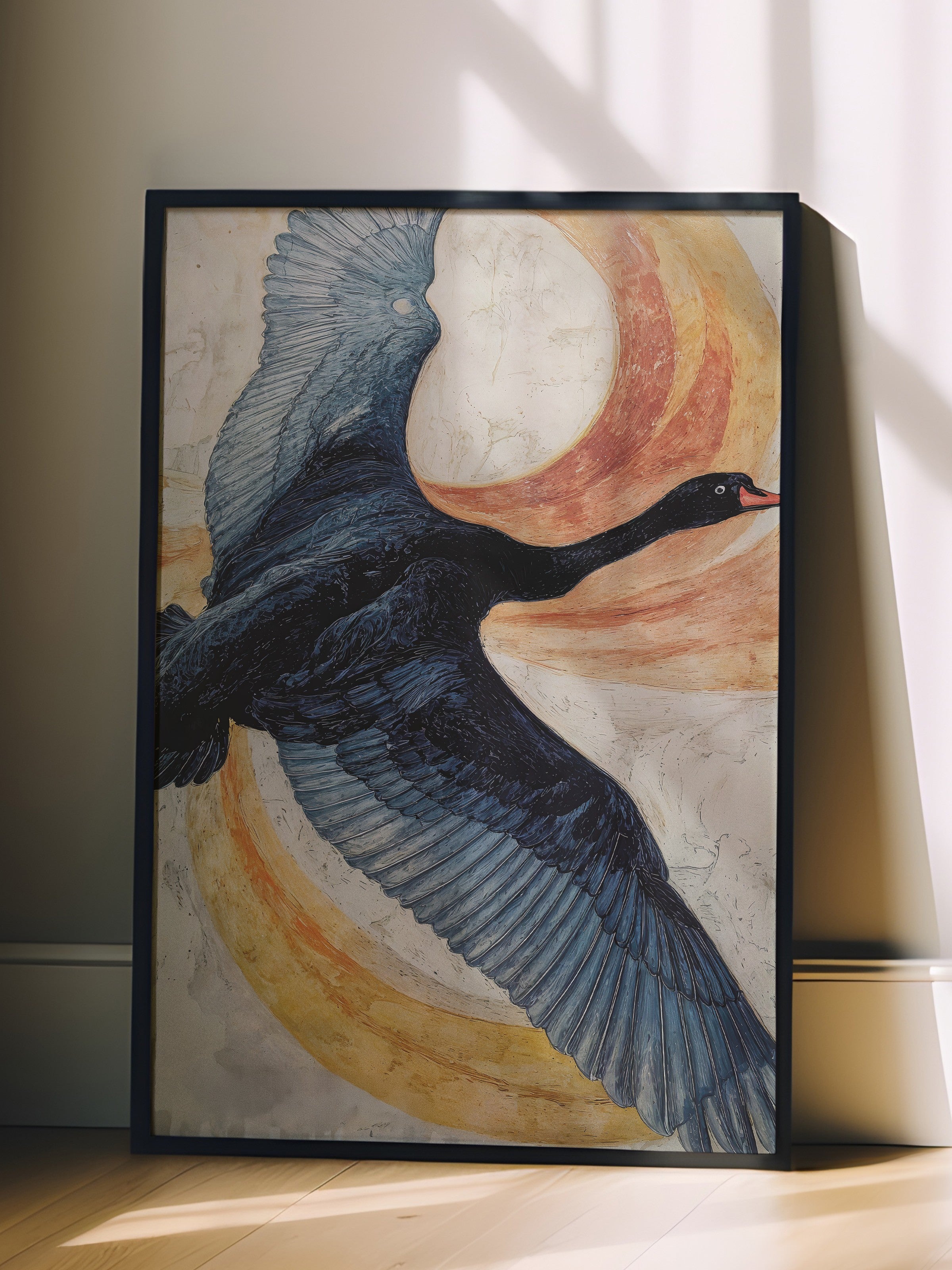 Duvar Tablosu, Siyah Çerçeveli Tablo ve Poster, Ritüel Serisi, Kuş Tablo, NO:115235