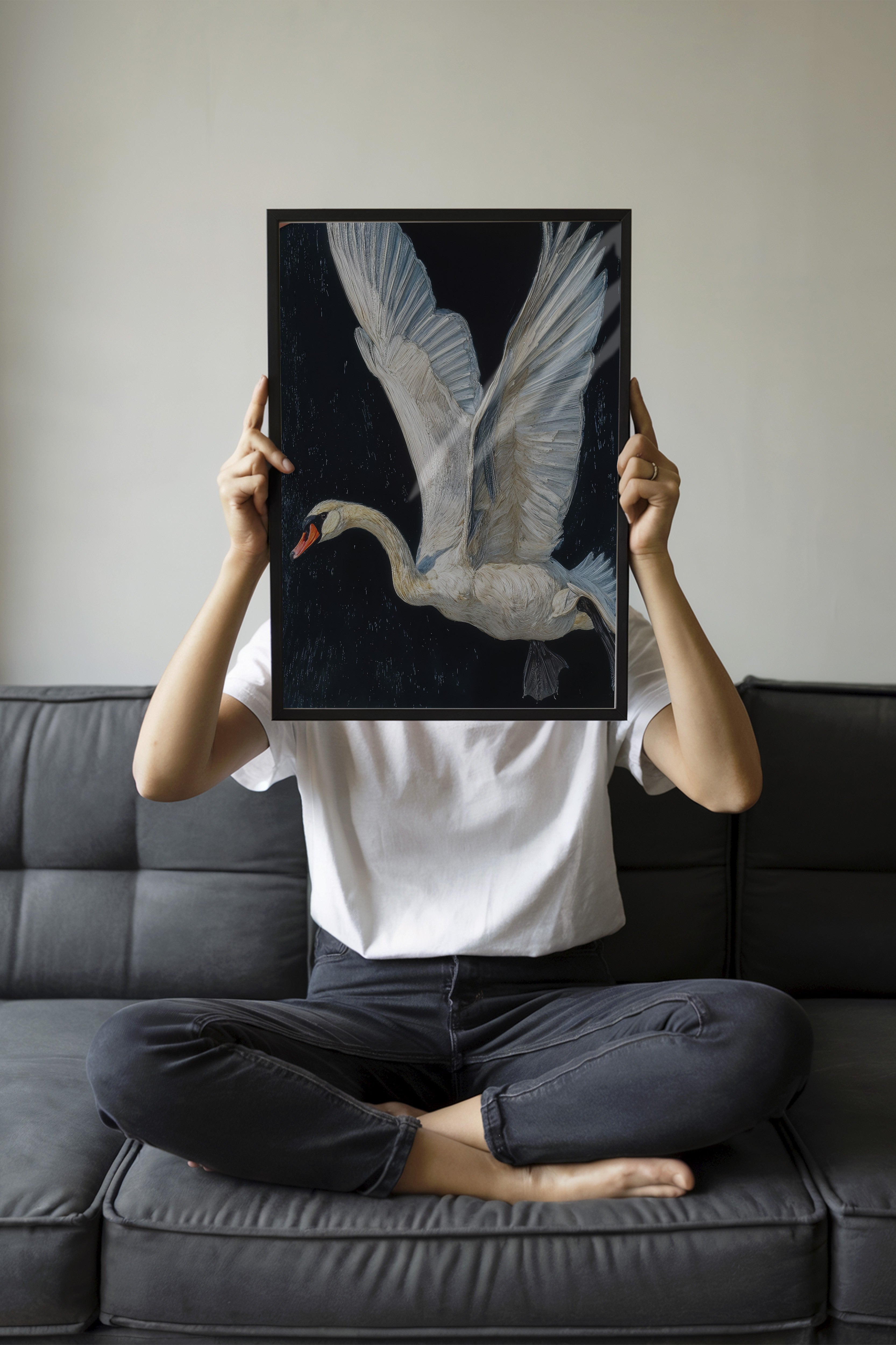 Duvar Tablosu, Siyah Çerçeveli Tablo ve Poster, Ritüel Serisi, Kuş Tablo, NO:115243