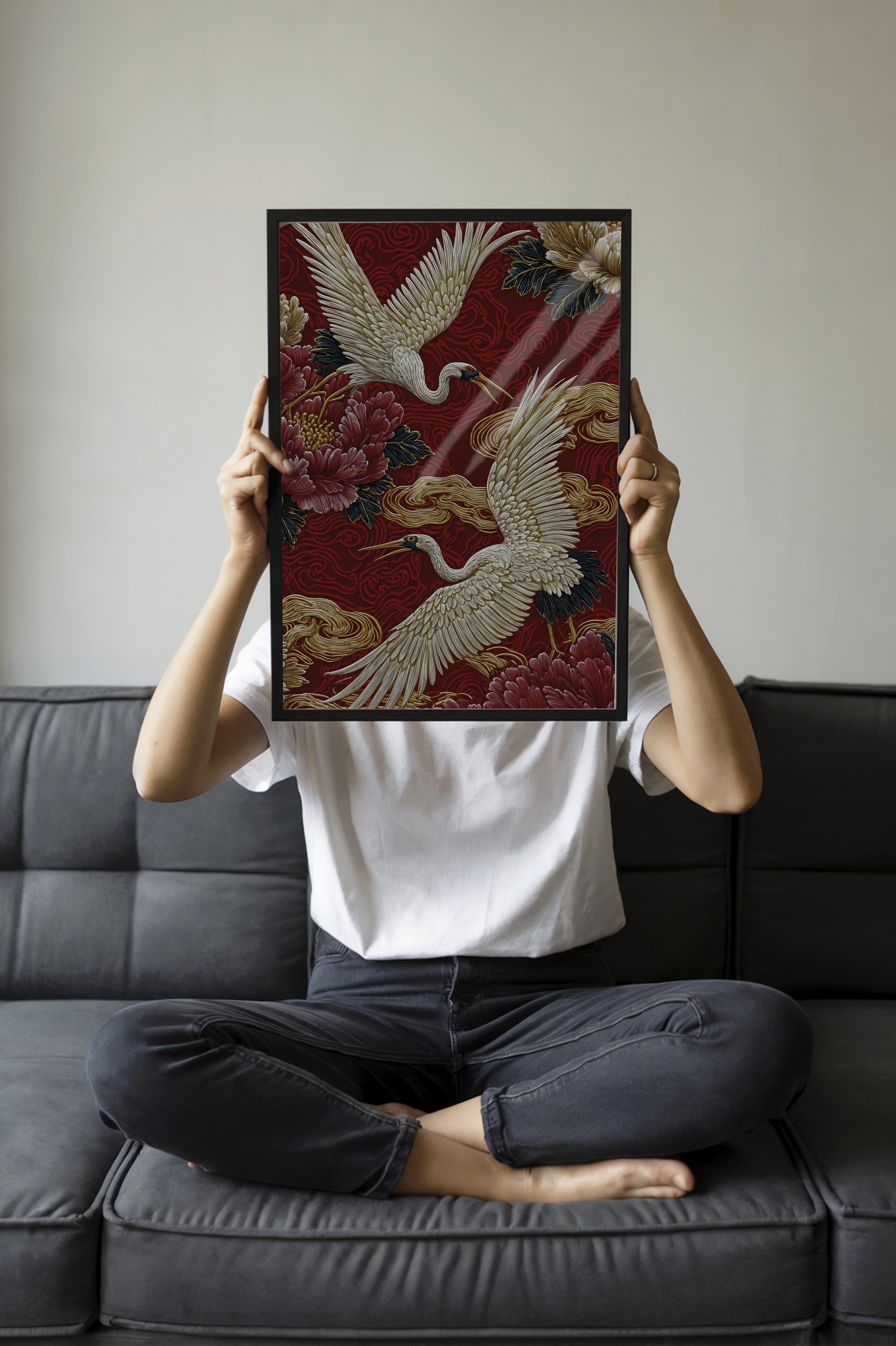 Duvar Tablosu, Siyah Çerçeveli Tablo ve Poster, Ritüel Serisi, Kuş Tablo, NO:115248