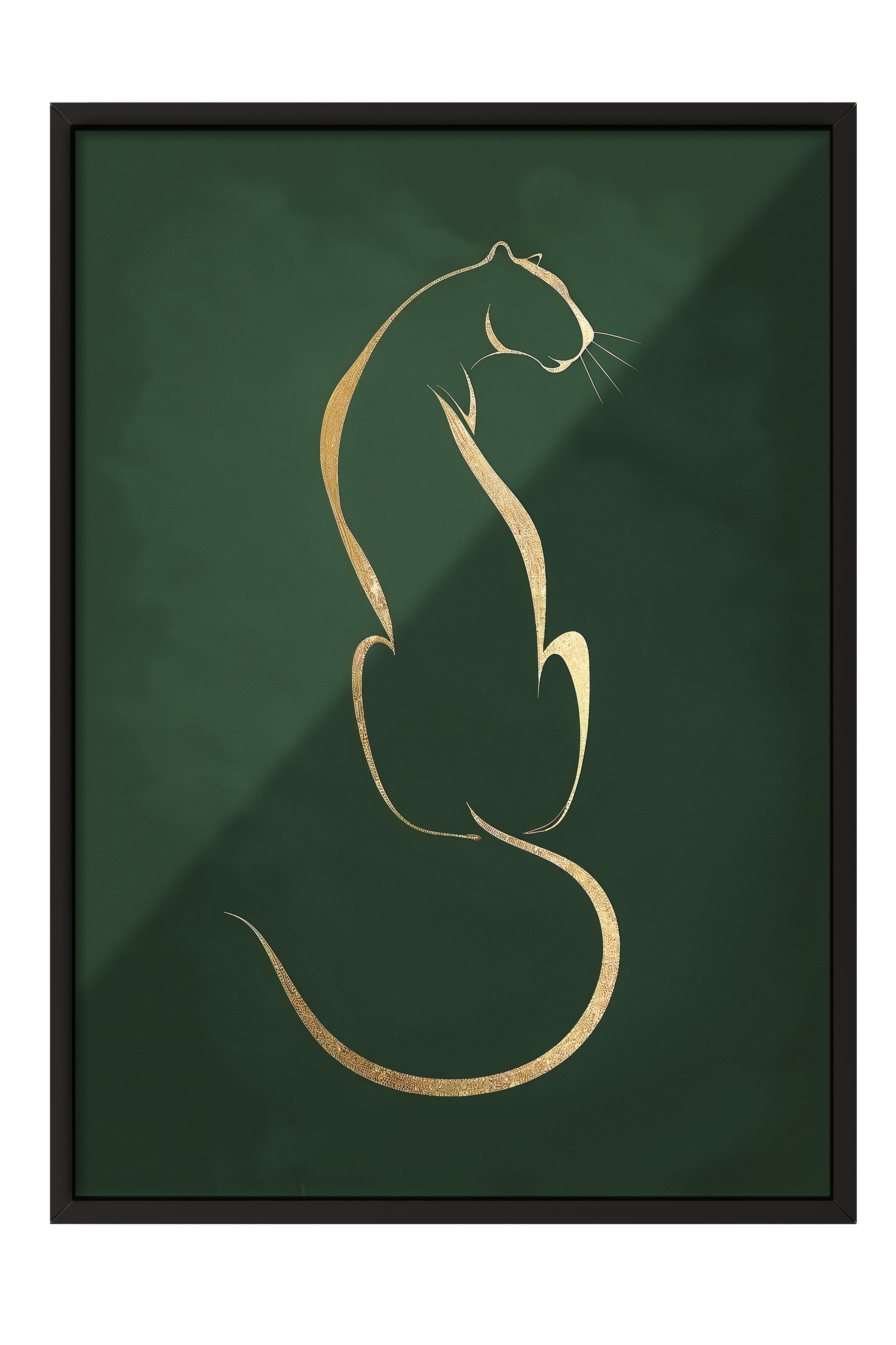Duvar Tablosu, Siyah Çerçeveli Tablo ve Poster, Ritüel Serisi, Leopar Tablo, NO:115223