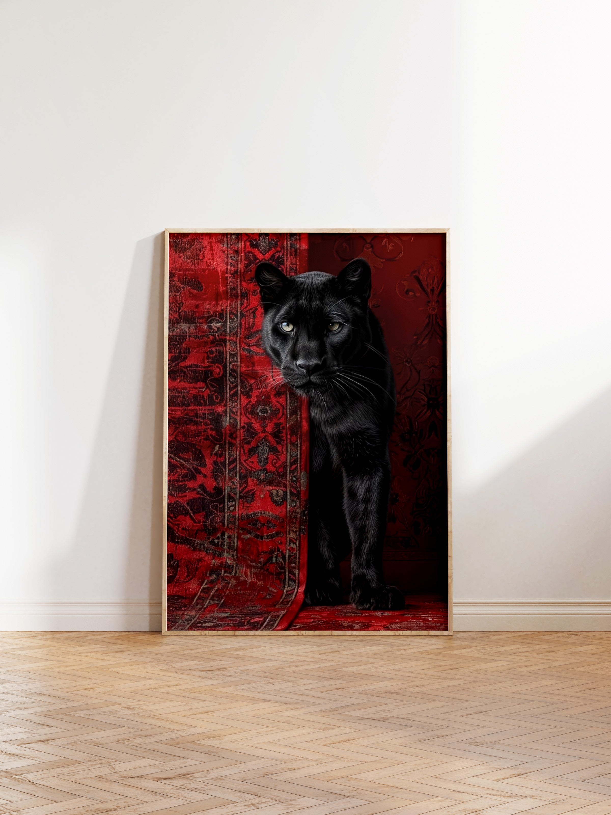 Duvar Tablosu, Ahşap Çerçeveli Tablo ve Poster, Ritüel Serisi, Leopar Tablo, NO:115238