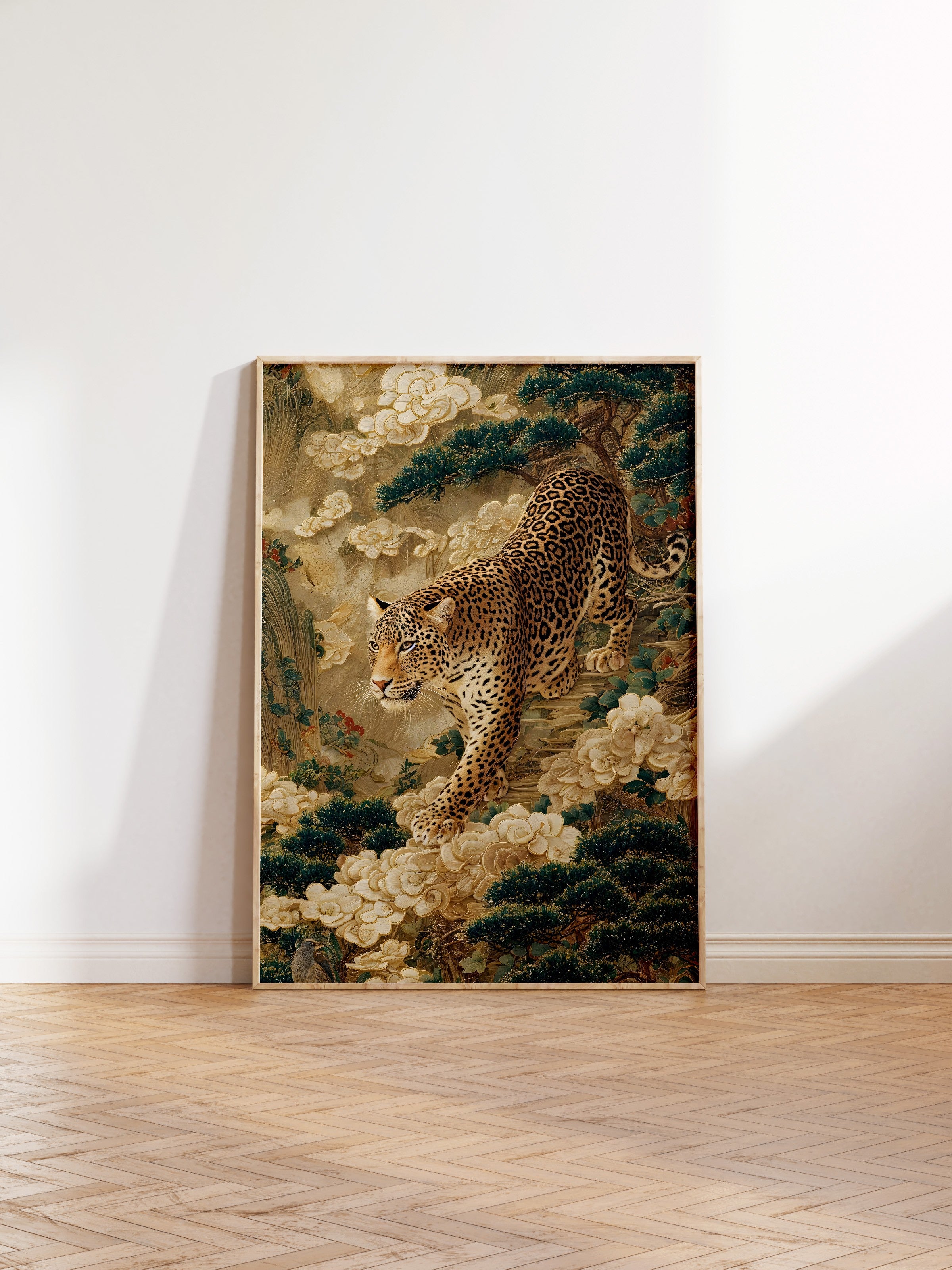 Duvar Tablosu, Ahşap Çerçeveli Tablo ve Poster, Ritüel Serisi, Leopar Tablo, NO:115251