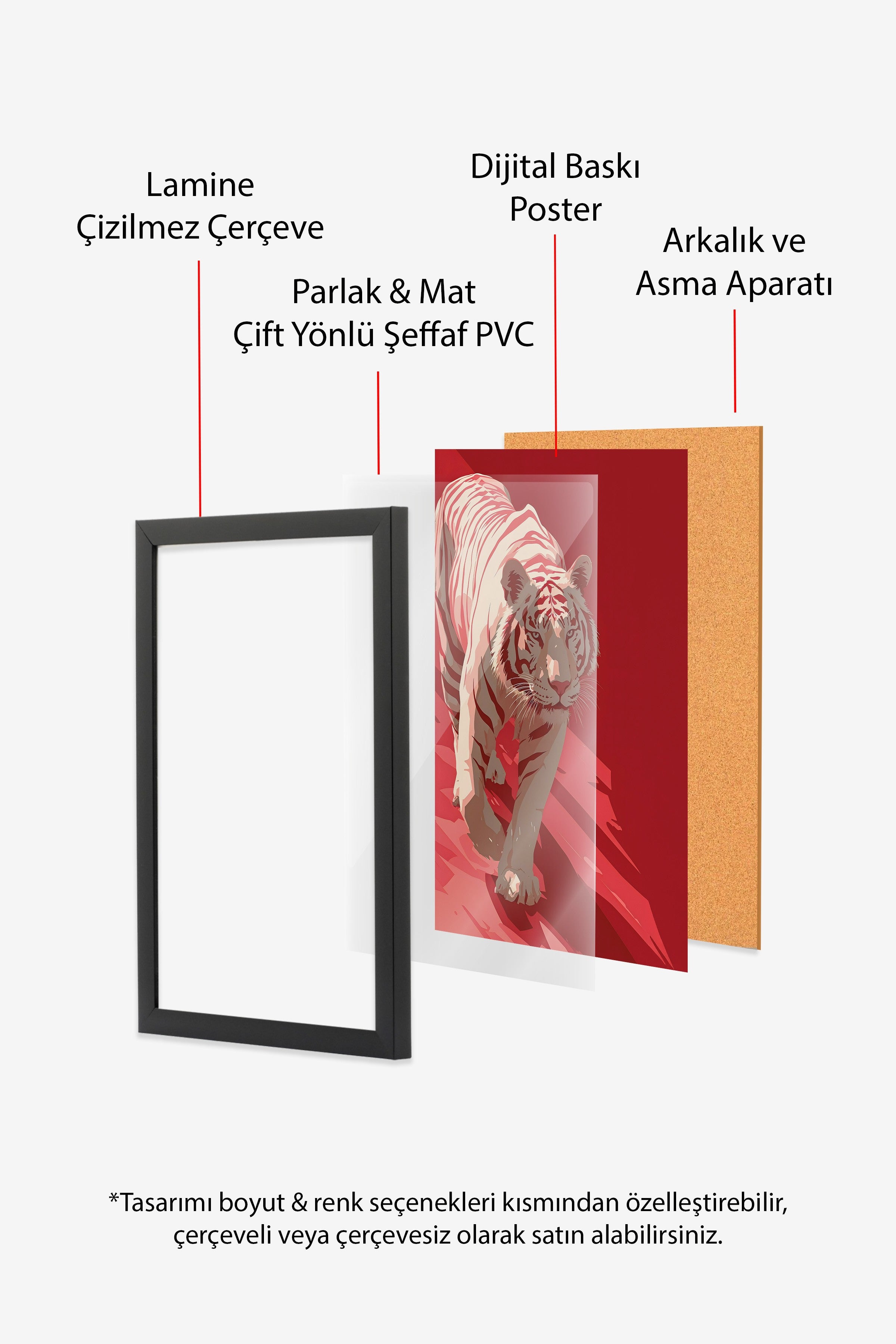 Duvar Tablosu, Siyah Çerçeveli Tablo ve Poster, Ritüel Serisi, Leopar Tablo, NO:115262