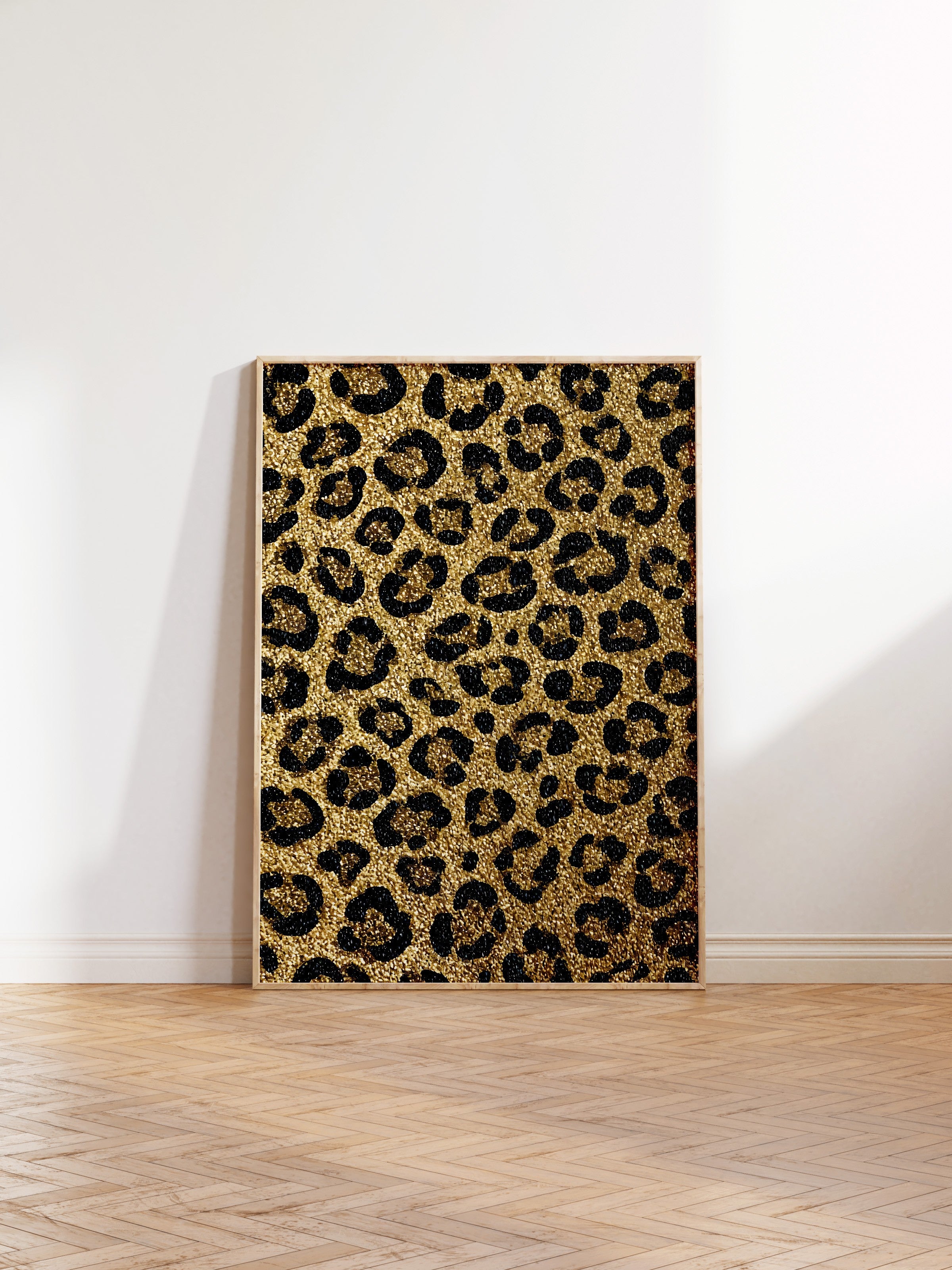 Duvar Tablosu, Ahşap Çerçeveli Tablo ve Poster, Ritüel Serisi, Leopar Tablo, NO:115266