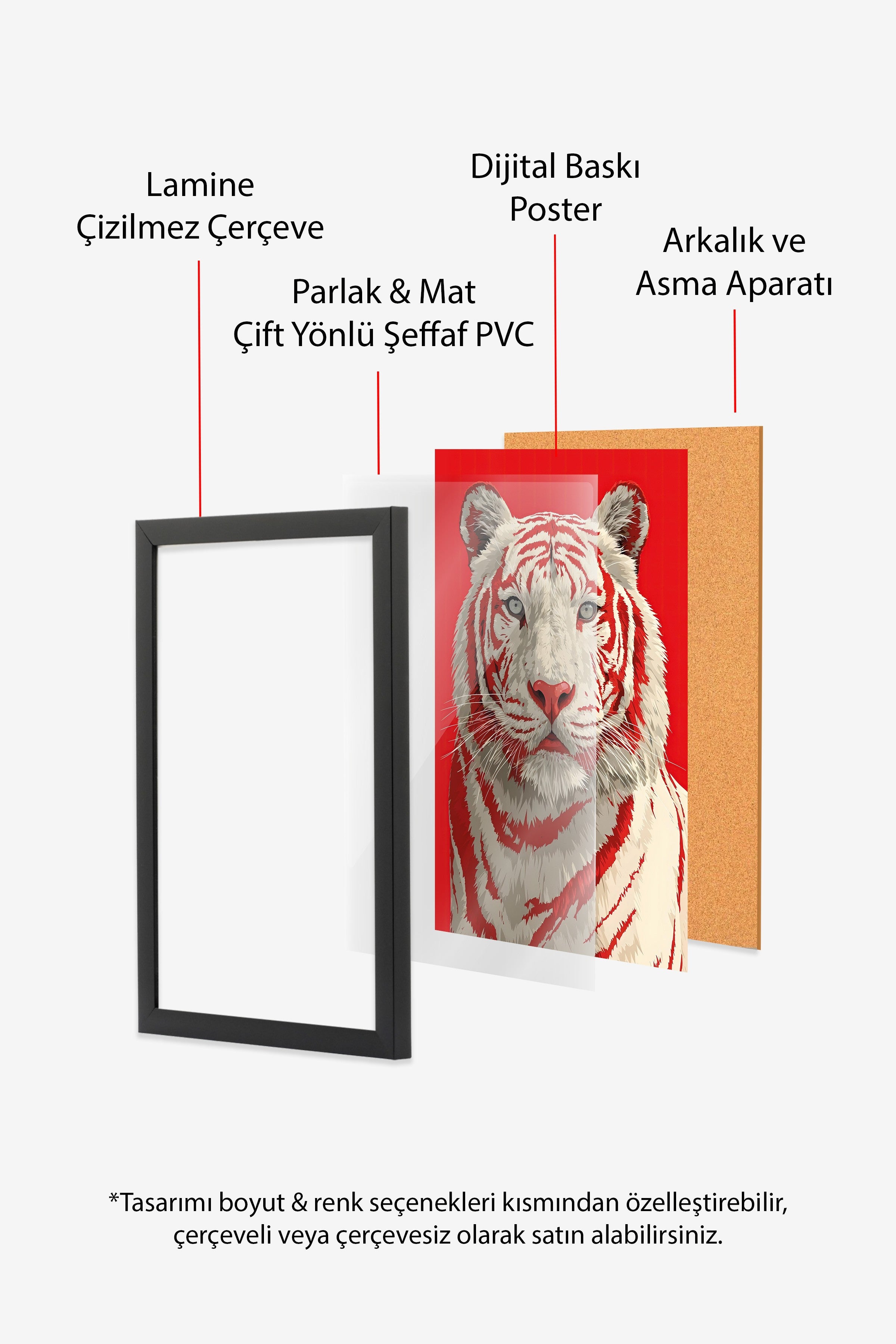 Duvar Tablosu, Siyah Çerçeveli Tablo ve Poster, Ritüel Serisi, Leopar Tablo, NO:115275