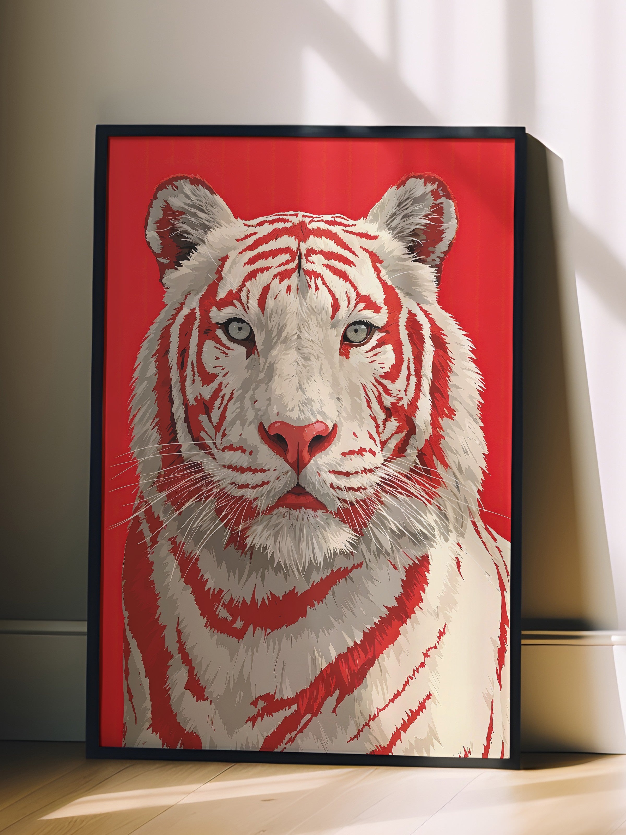 Duvar Tablosu, Siyah Çerçeveli Tablo ve Poster, Ritüel Serisi, Leopar Tablo, NO:115275