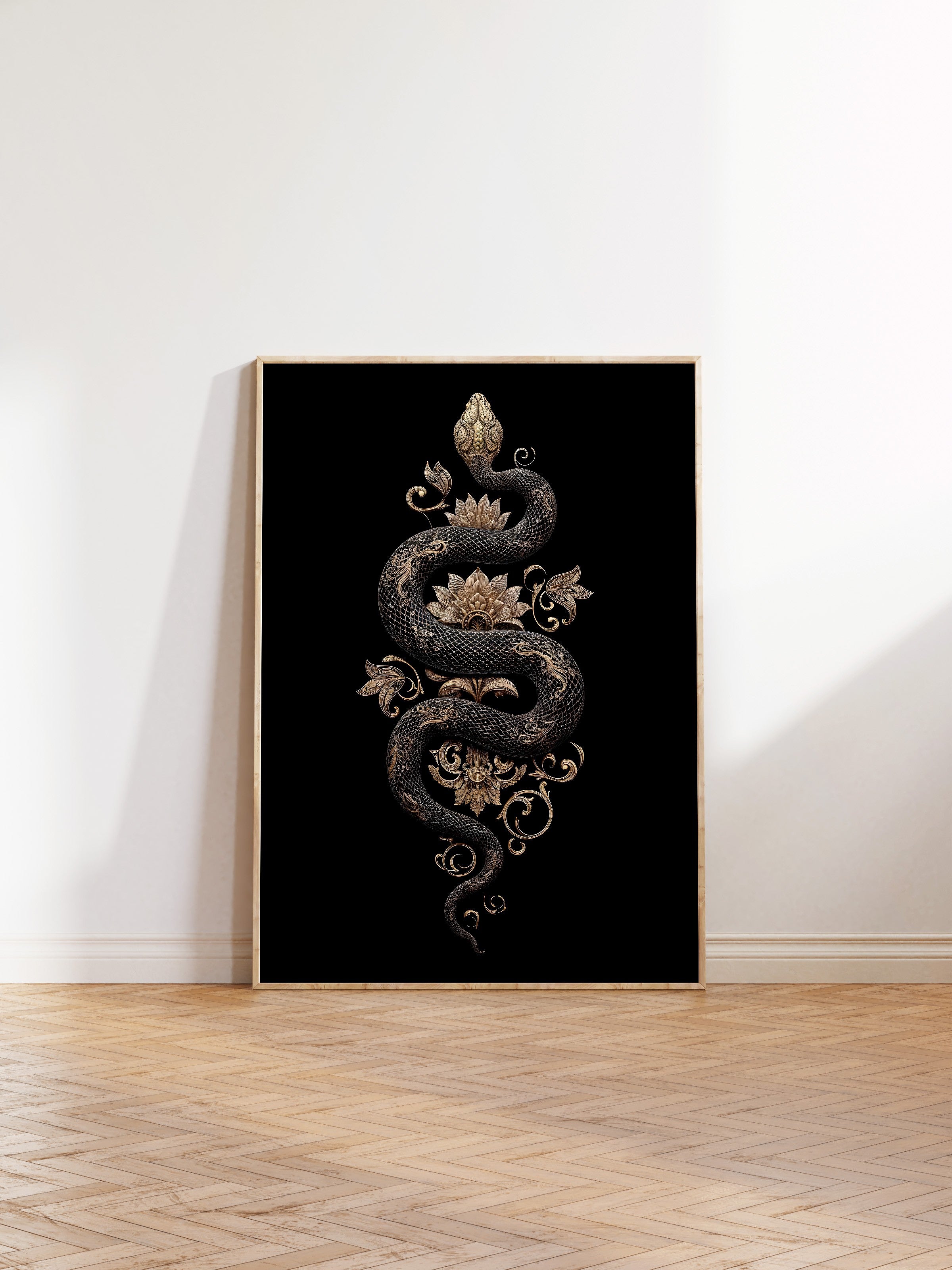 Duvar Tablosu, Ahşap Çerçeveli Tablo ve Poster, Ritüel Serisi, Yılan Tablo, NO:115259