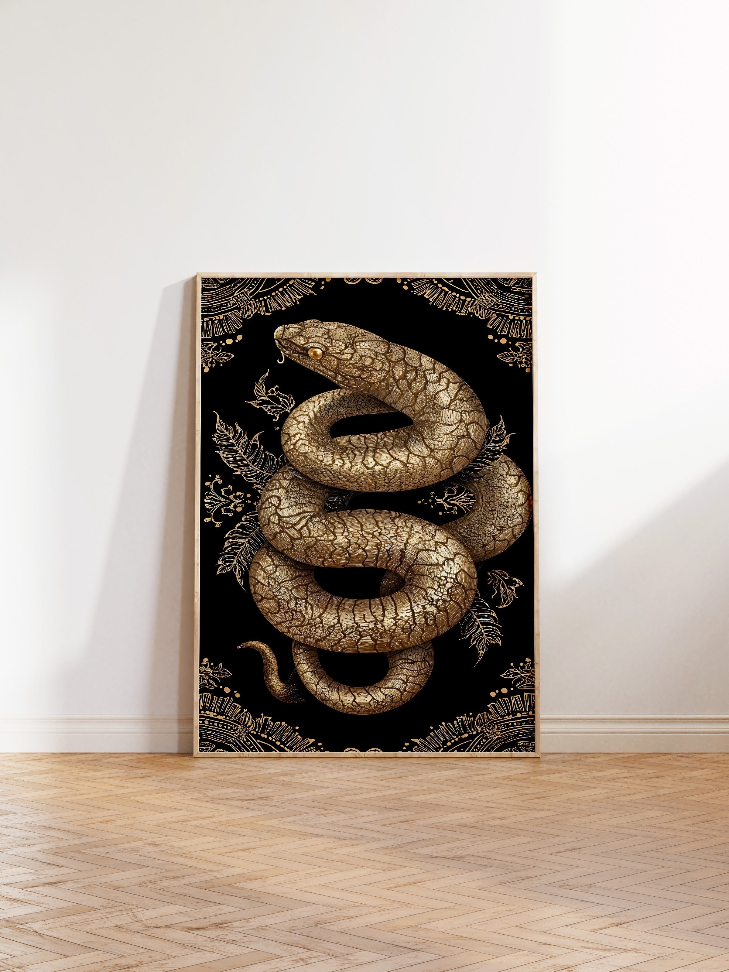 Duvar Tablosu, Ahşap Çerçeveli Tablo ve Poster, Ritüel Serisi, Yılan Tablo, NO:115271