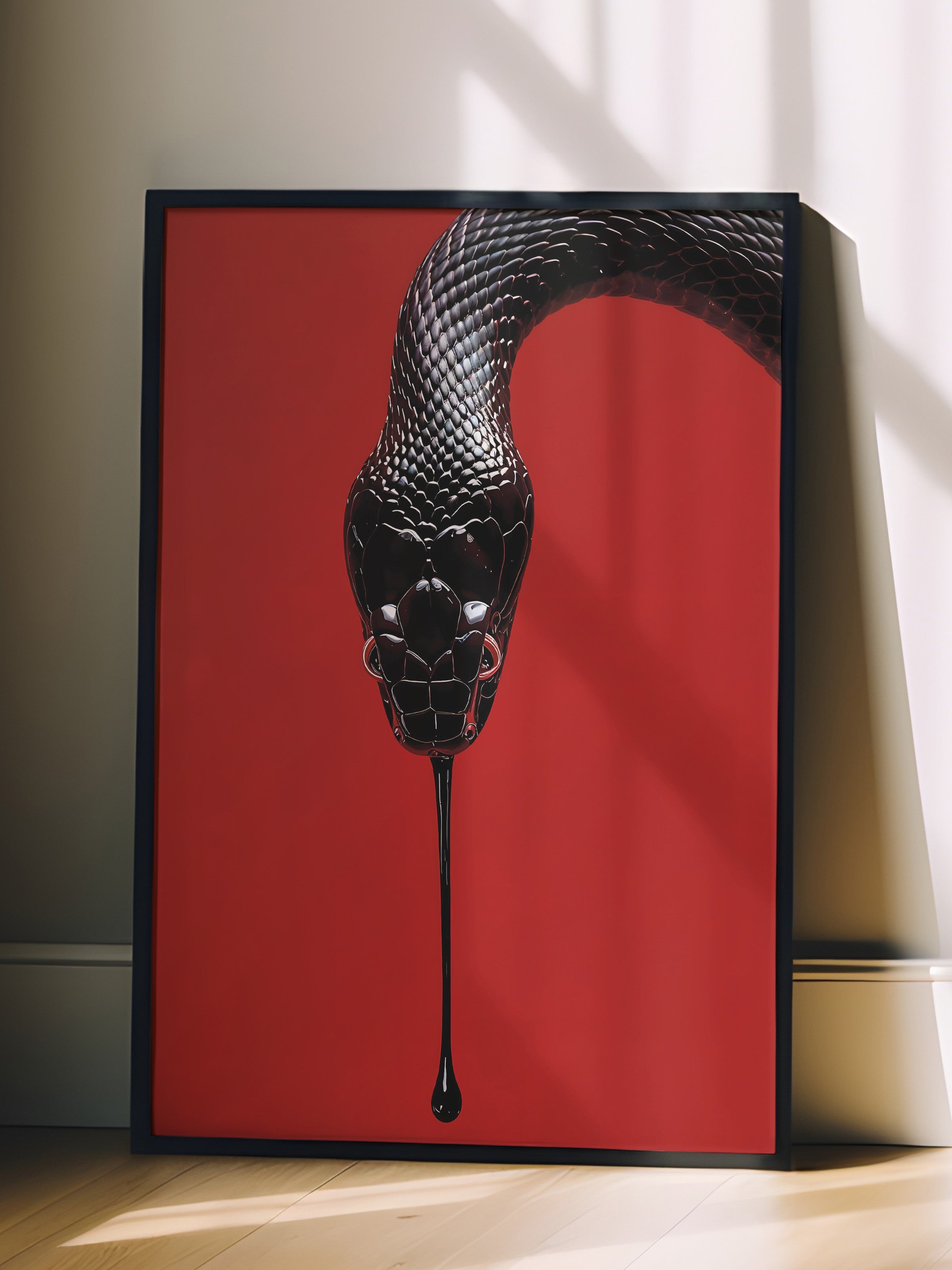 Duvar Tablosu, Siyah Çerçeveli Tablo ve Poster, Ritüel Serisi, Yılan Tablo, NO:115276